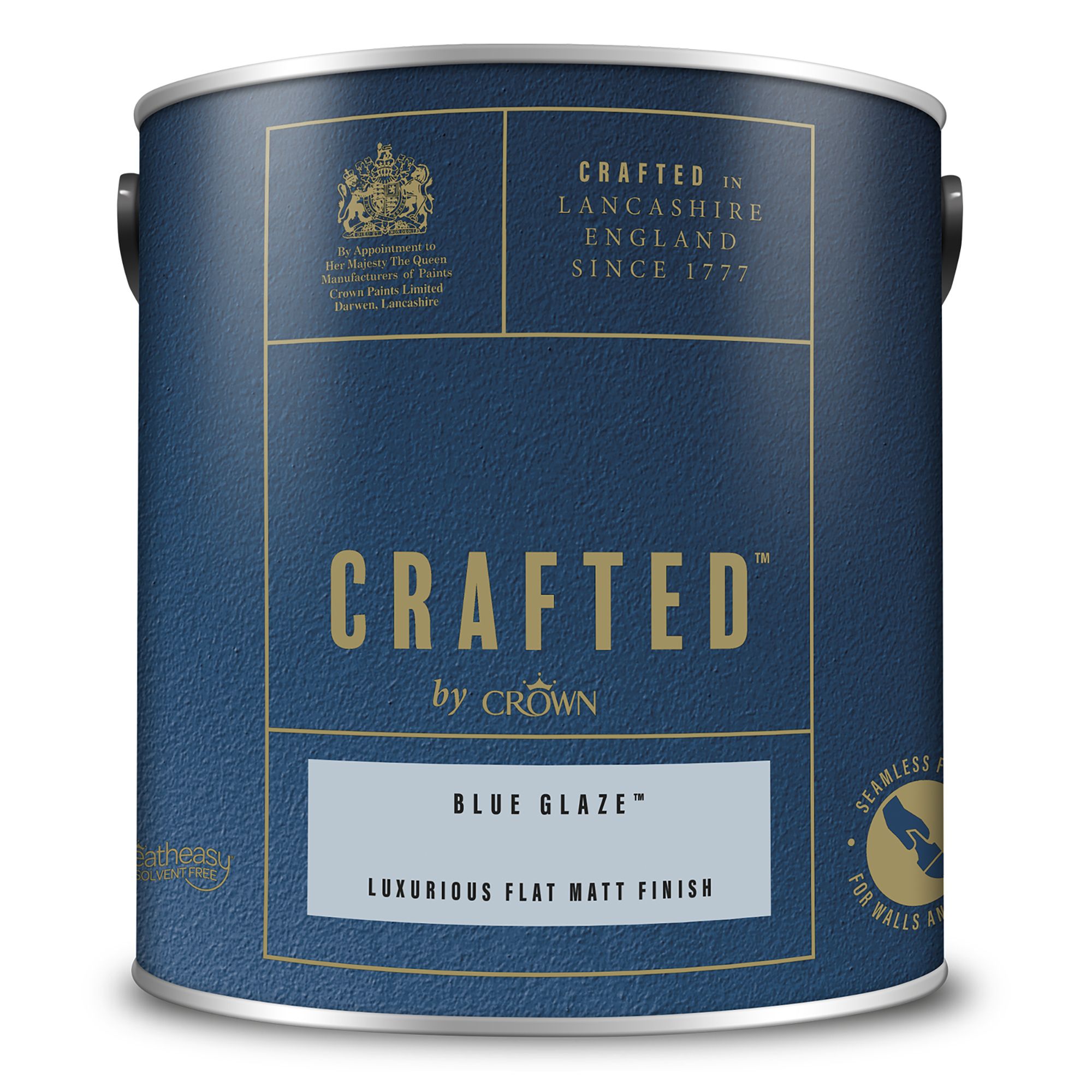 Crown Crafted Blue Glaze Flat matt Multi-surface Emulsion paint, 2.5L
