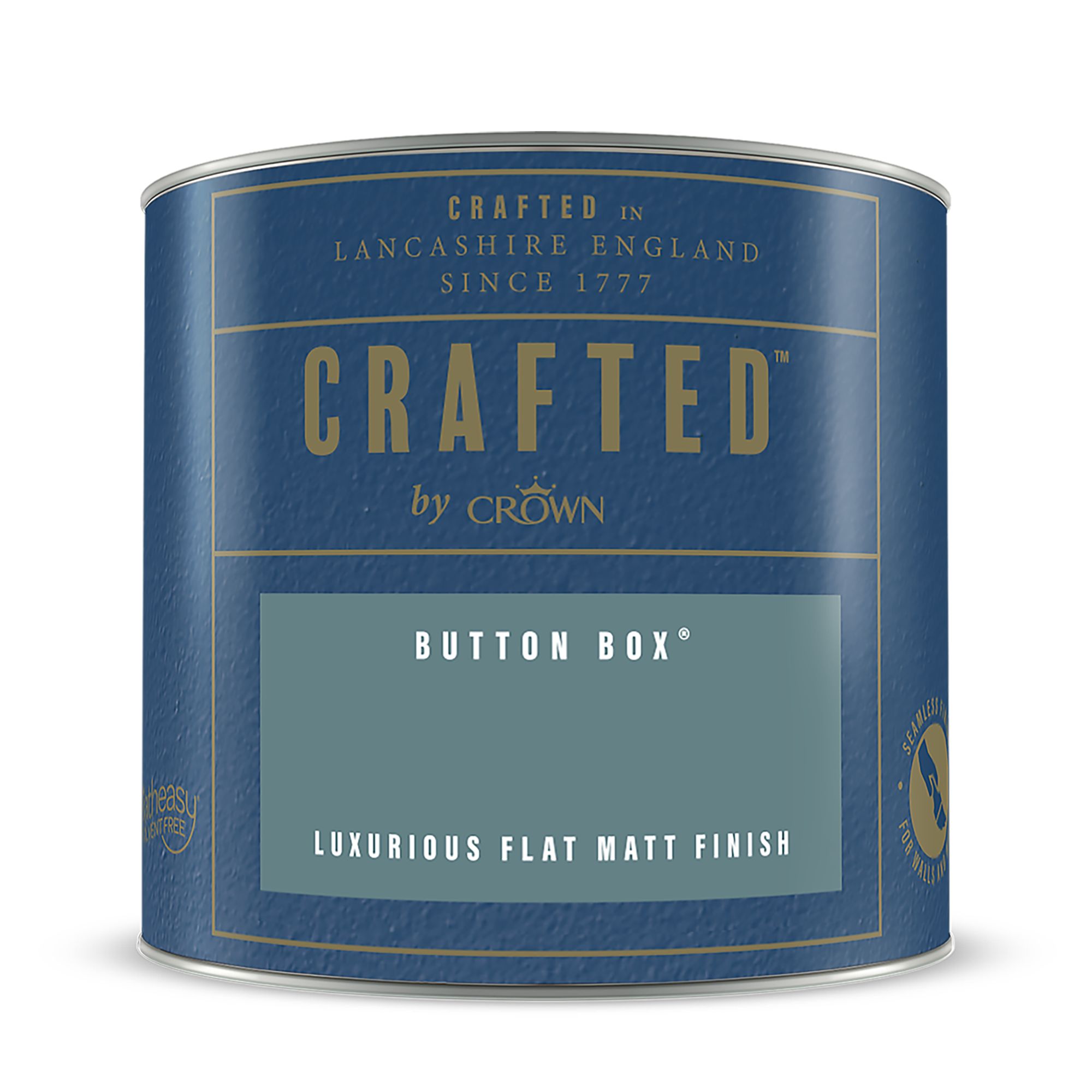 Crown Crafted Button Box Flat matt Multi-surface Emulsion paint, 125ml Tester pot