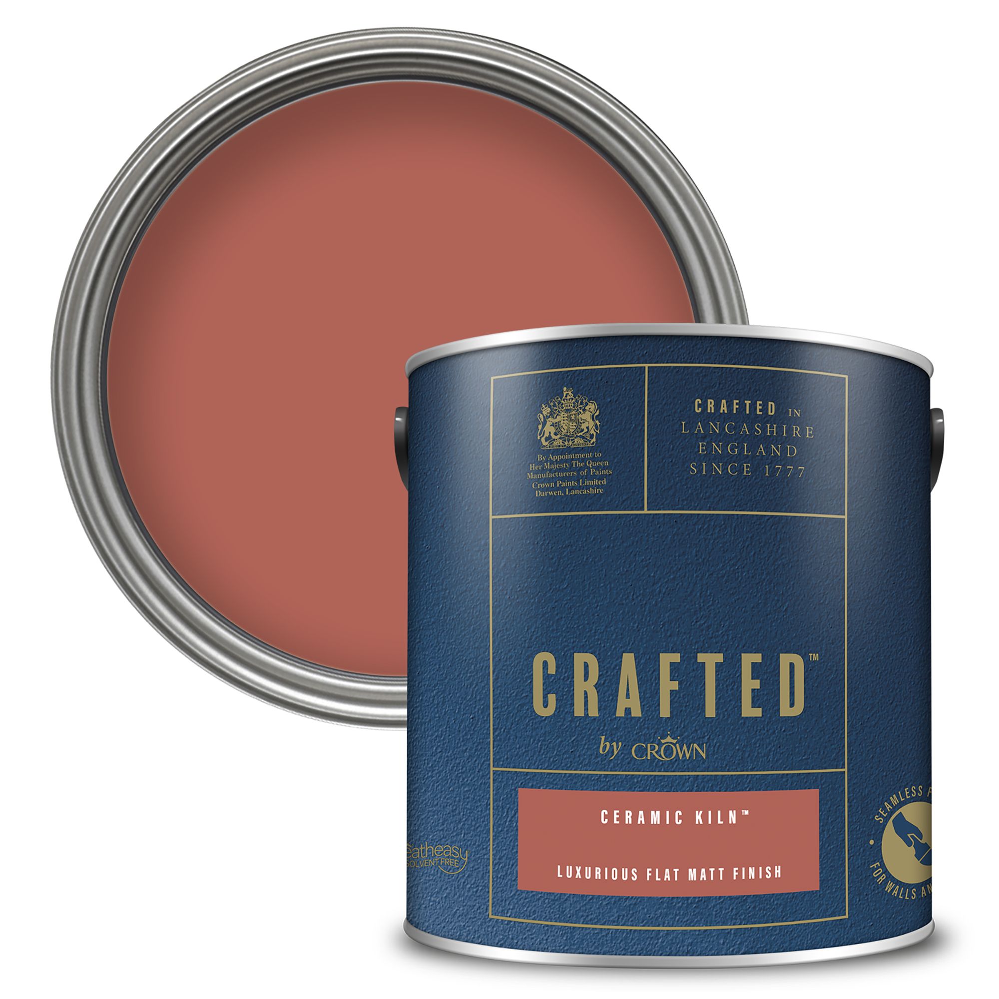 Crown Crafted Ceramic Kiln Flat matt Multi-surface Emulsion paint, 2.5L