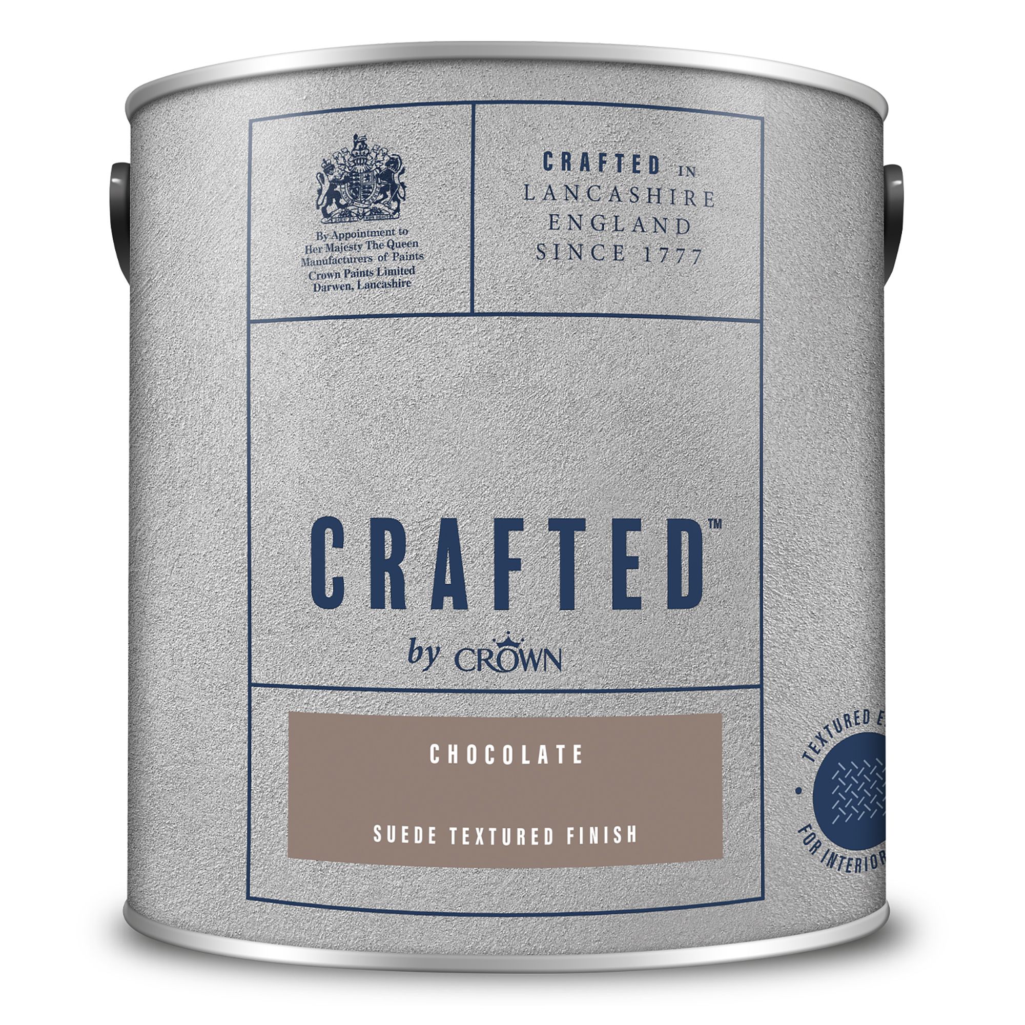 Crown Crafted Chocolate Matt Suede effect Wall Emulsion paint, 2.5L