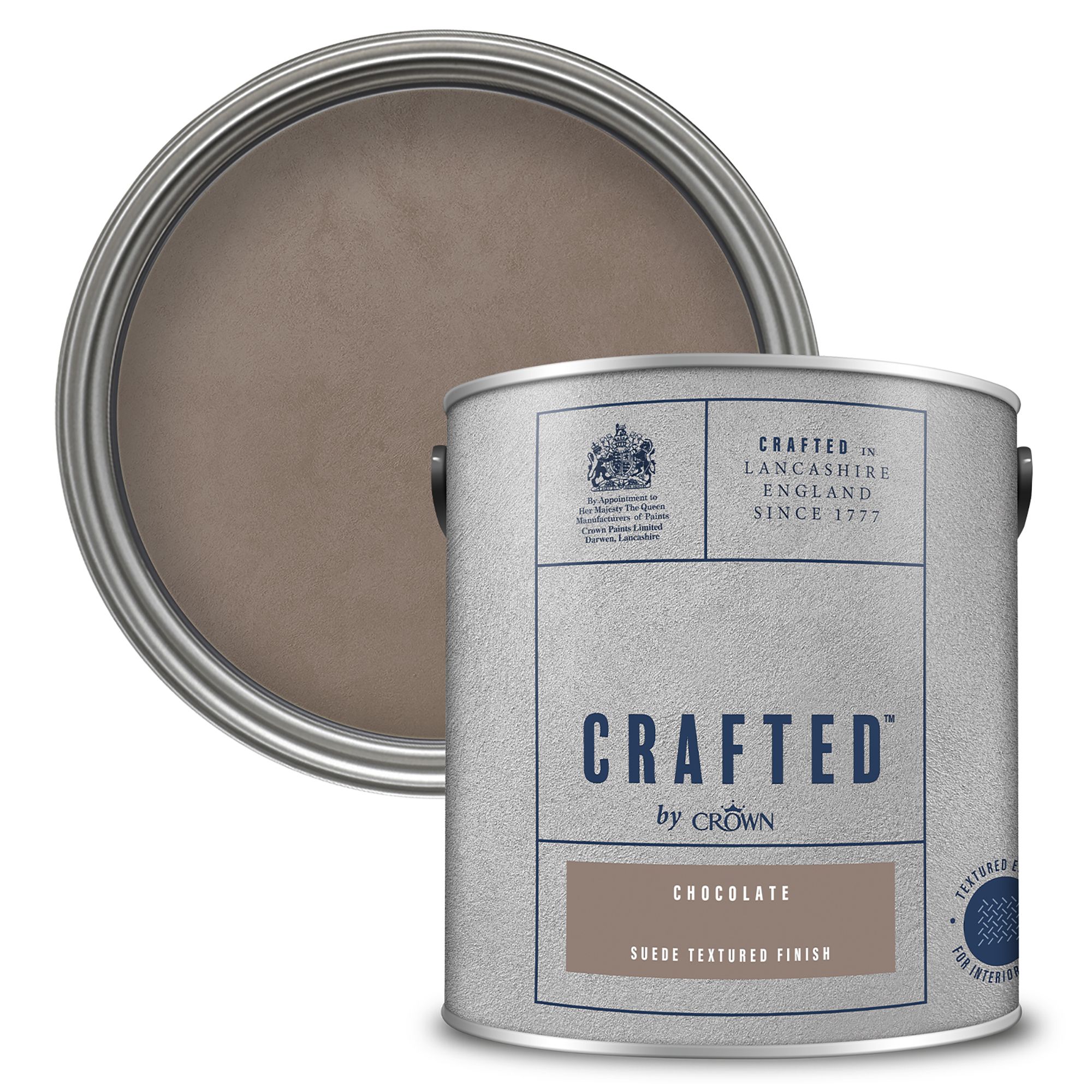 Crown Crafted Chocolate Matt Suede effect Wall Emulsion paint, 2.5L
