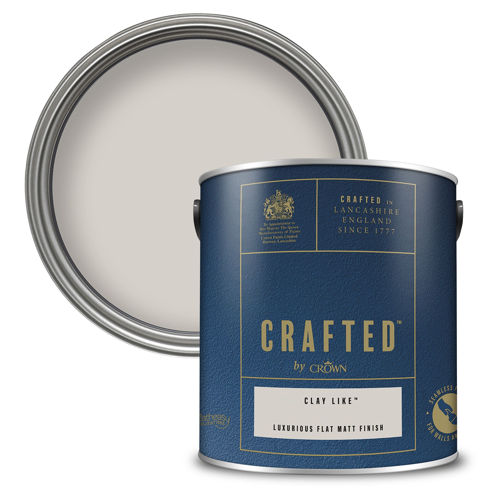 Crown Crafted Clay Like Flat matt Multi-surface Emulsion paint, 2.5L