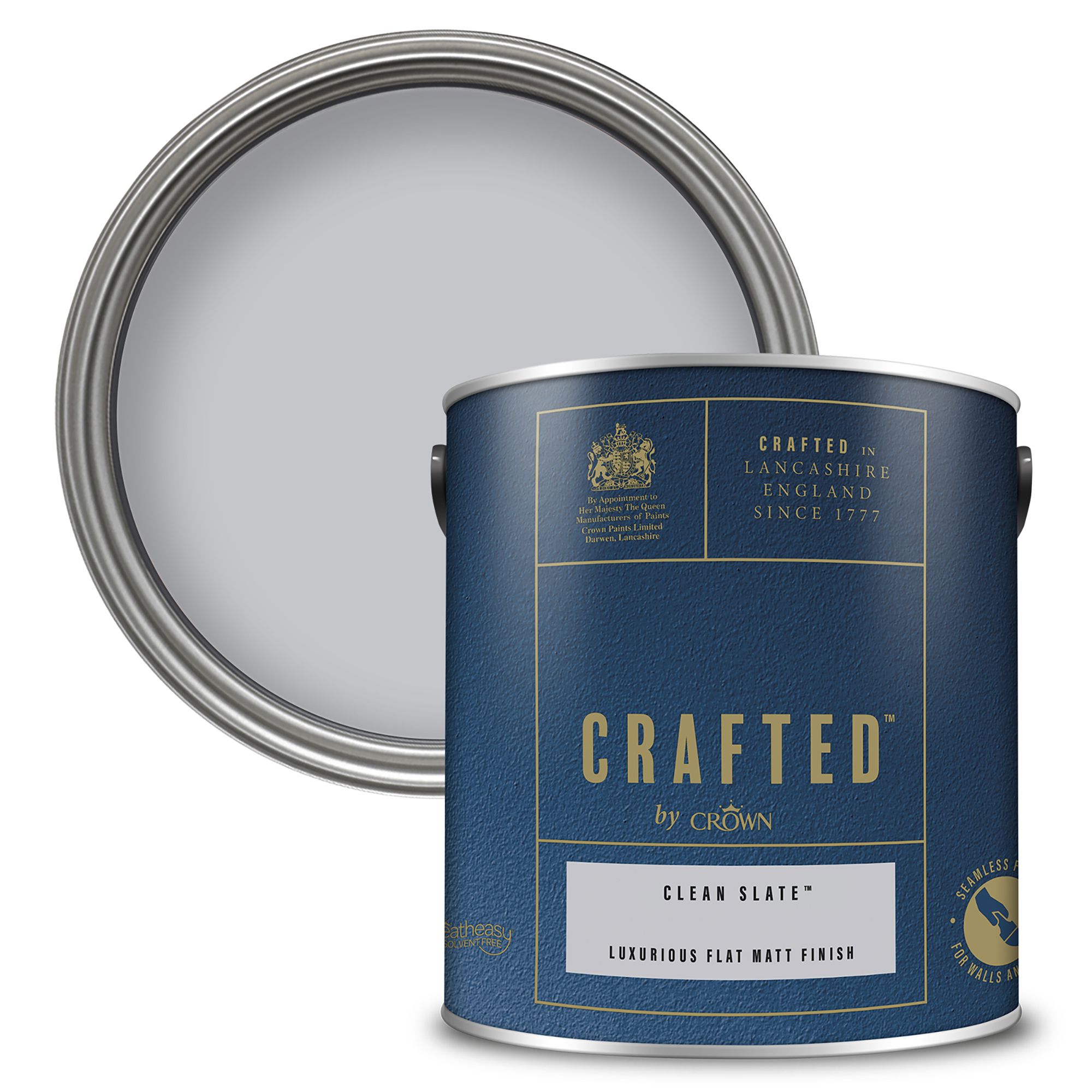 Crown Crafted Clean Slate Flat matt Multi-surface Emulsion paint, 2.5L