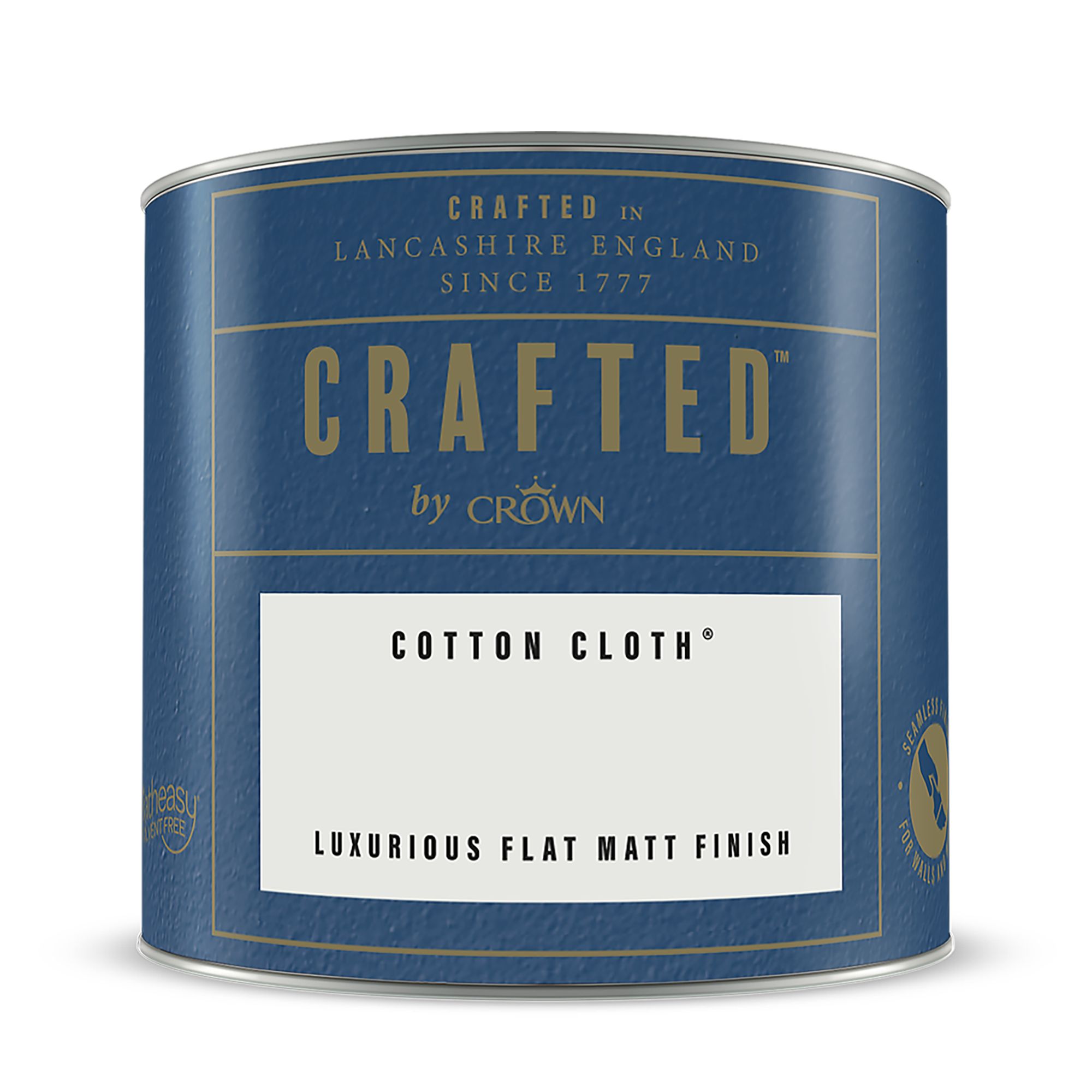 Crown Crafted Cotton Cloth Flat matt Multi-surface Emulsion paint, 125ml Tester pot