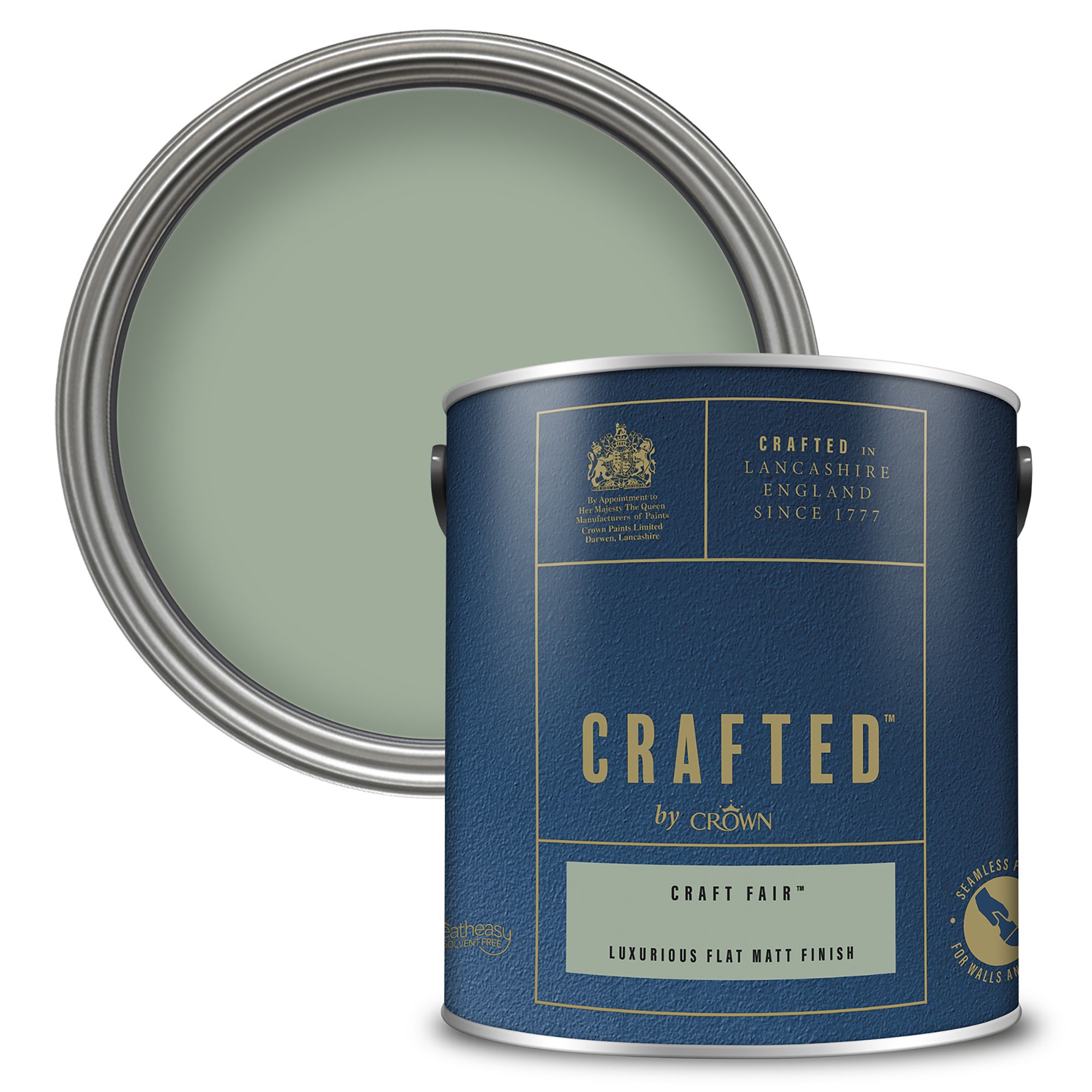 Crown Crafted Craft Fair Flat matt Multi-surface Emulsion paint, 2.5L