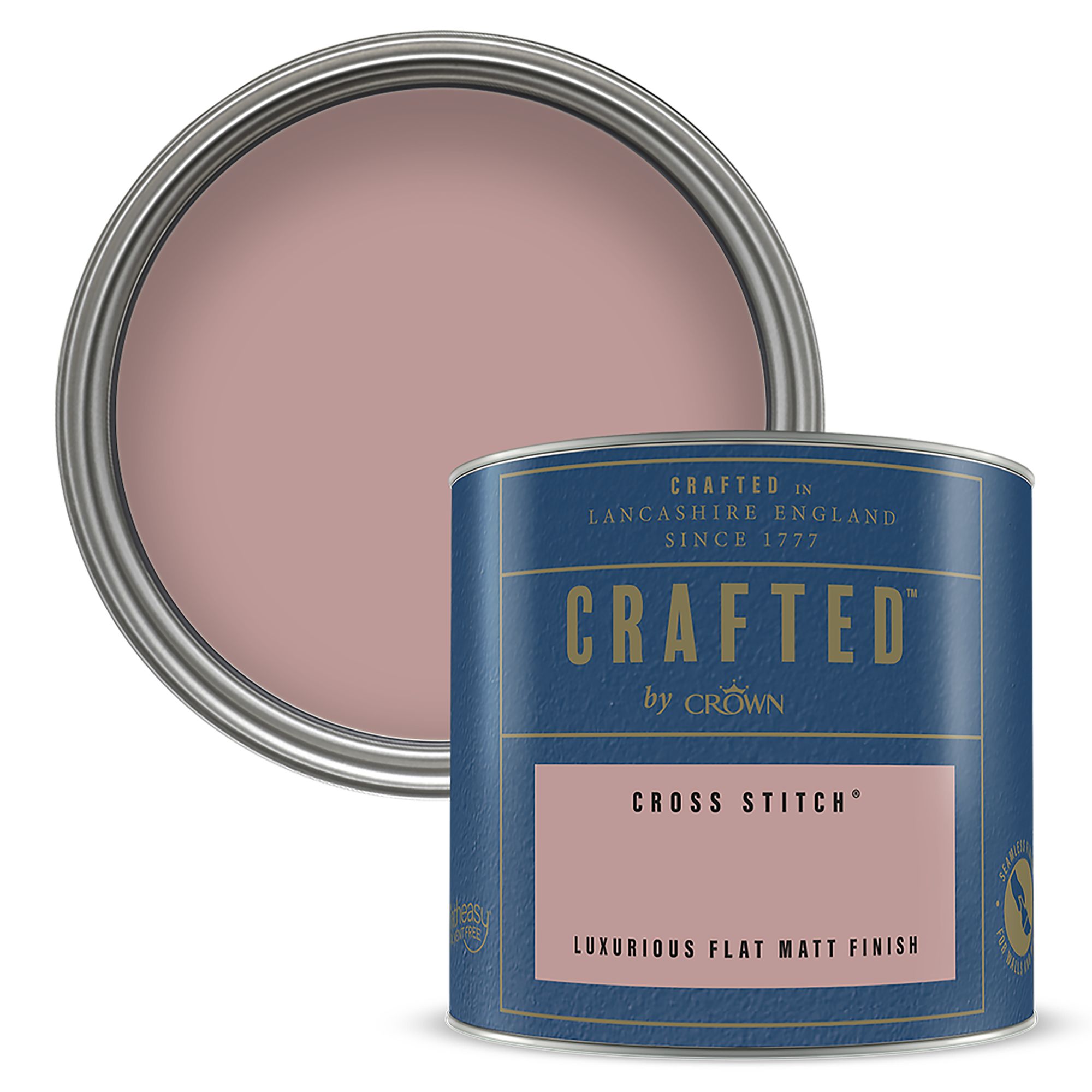Crown Crafted Cross Stitch Flat matt Multi-surface Emulsion paint, 125ml Tester pot