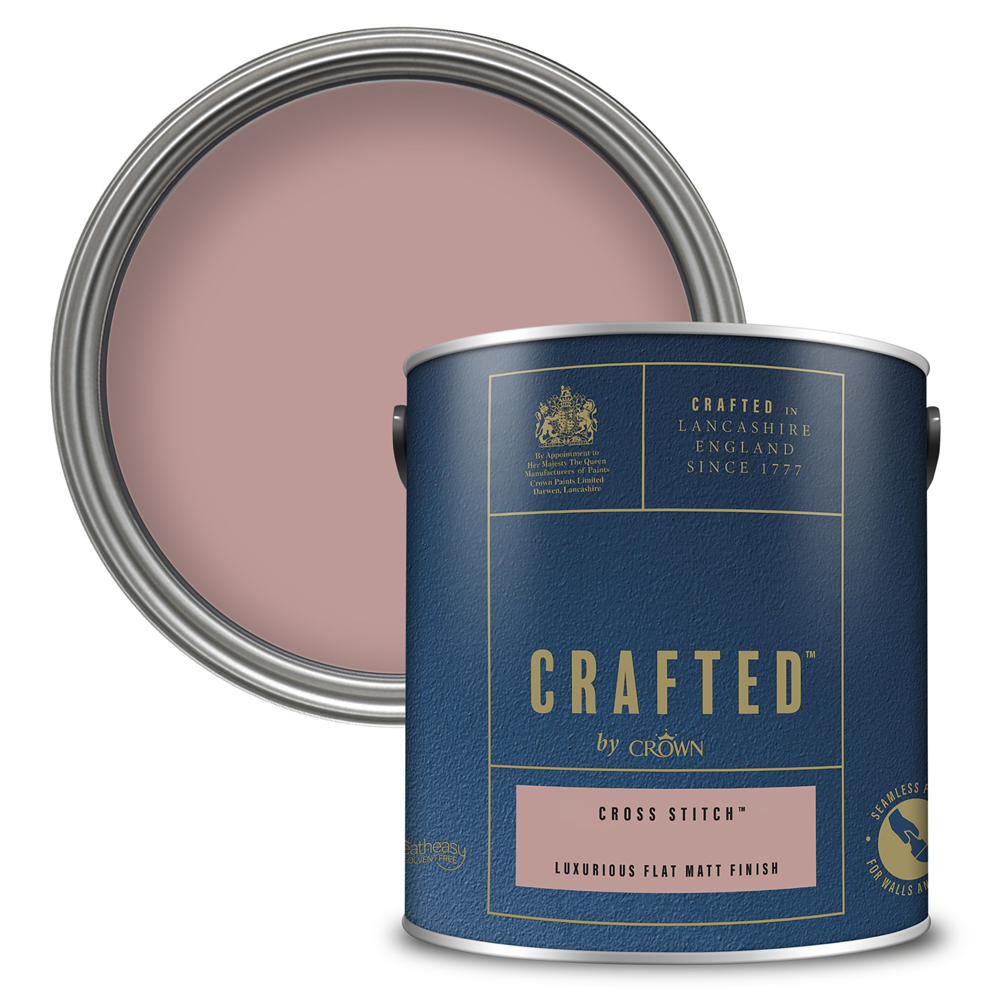 Crown Crafted Cross Stitch Flat matt Multi-surface Emulsion paint, 2.5L