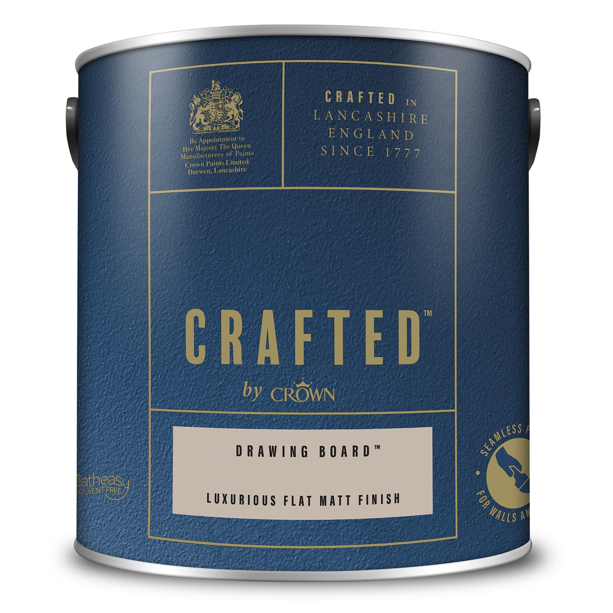 Crown Crafted Drawing Board Flat matt Multi-surface Emulsion paint, 2.5L