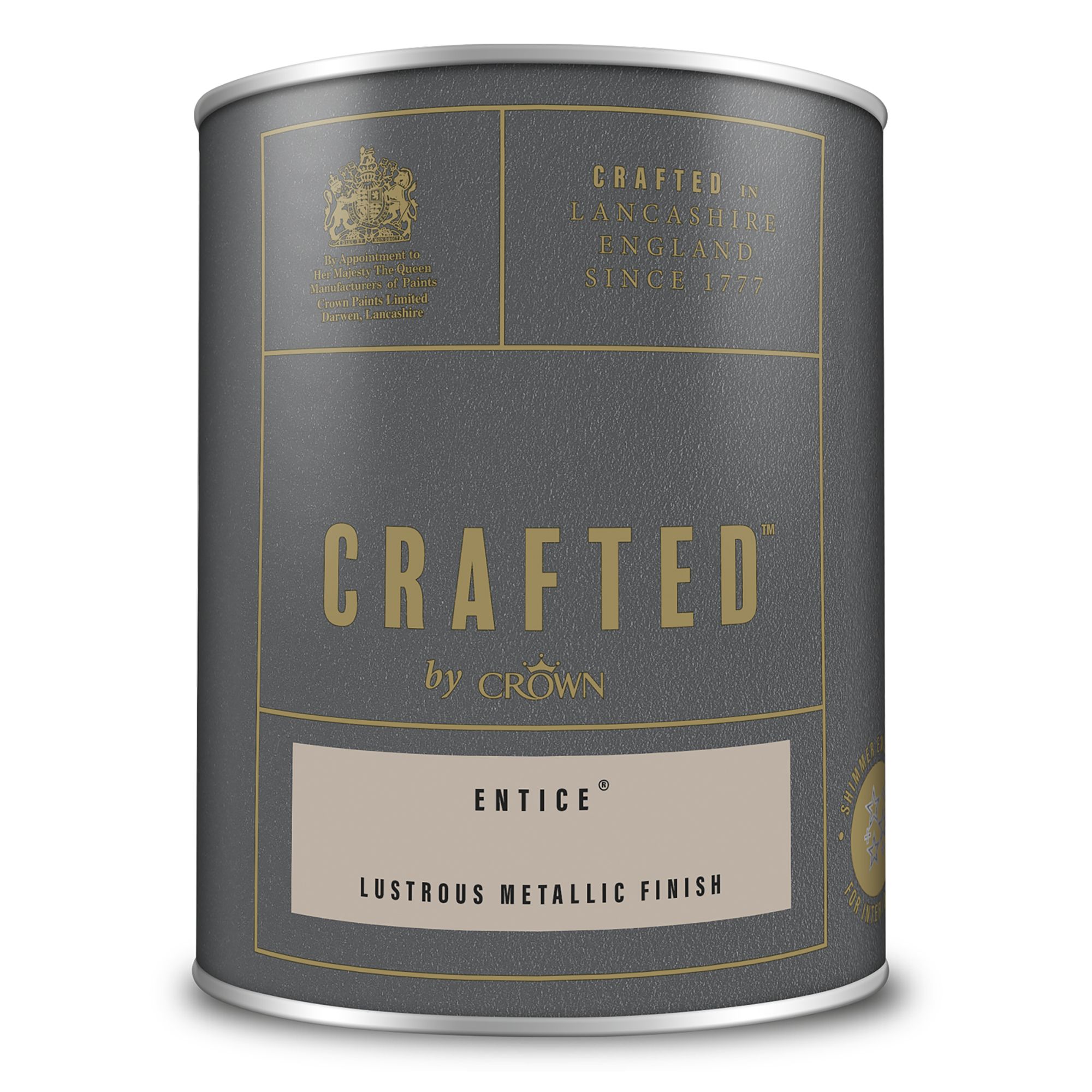 Crown Crafted Entice Metallic effect Multi-surface Emulsion paint, 1.25L