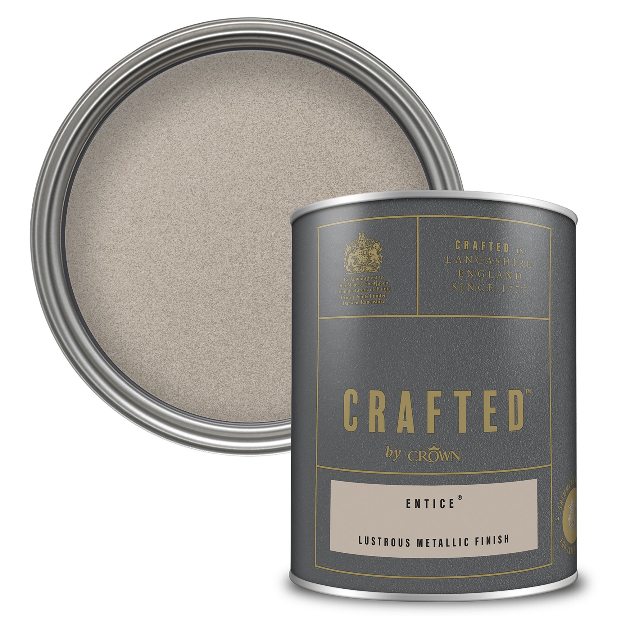 Crown Crafted Entice Metallic effect Multi-surface Emulsion paint, 1.25L