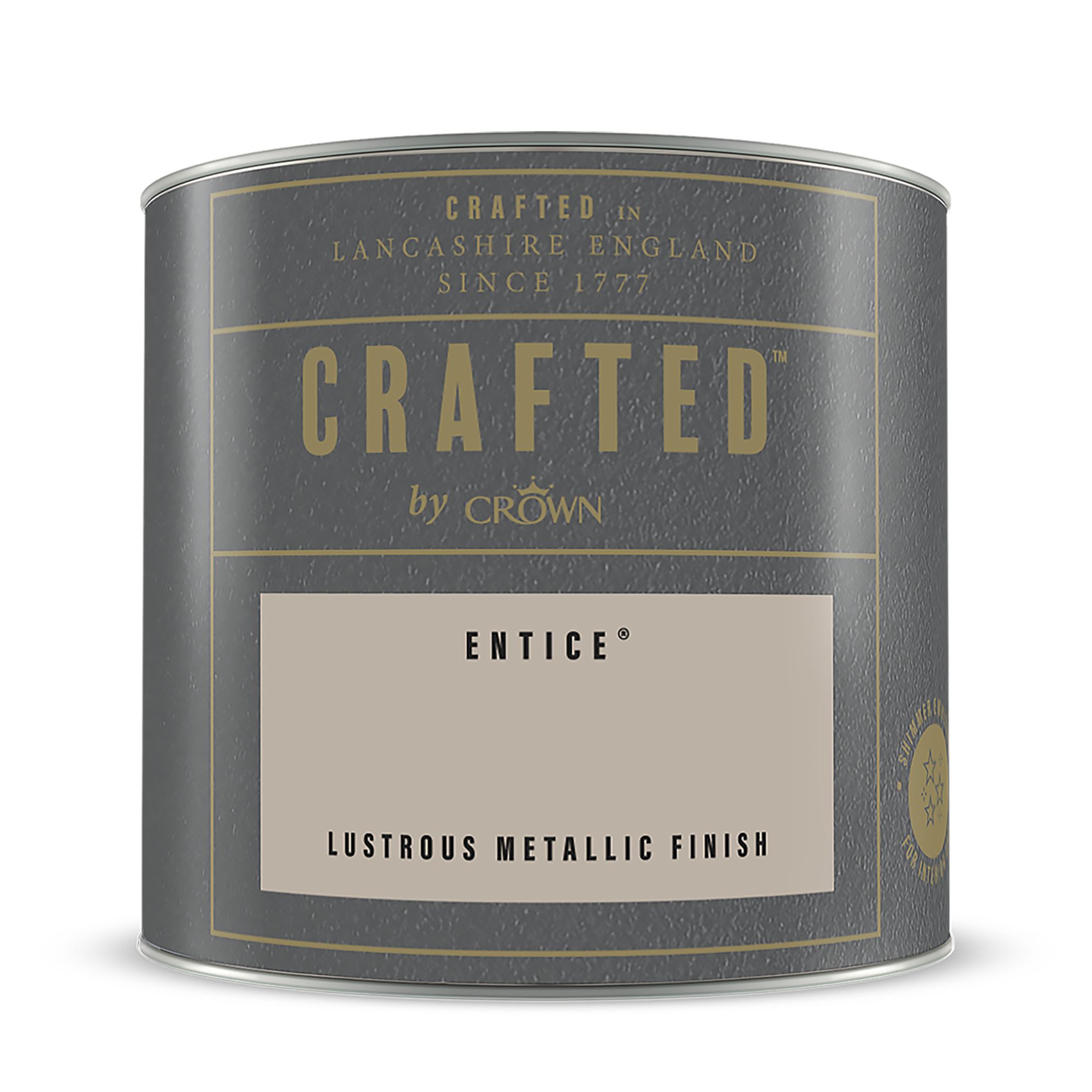 Crown Crafted Entice Metallic effect Multi-surface Emulsion paint, 125ml Tester pot