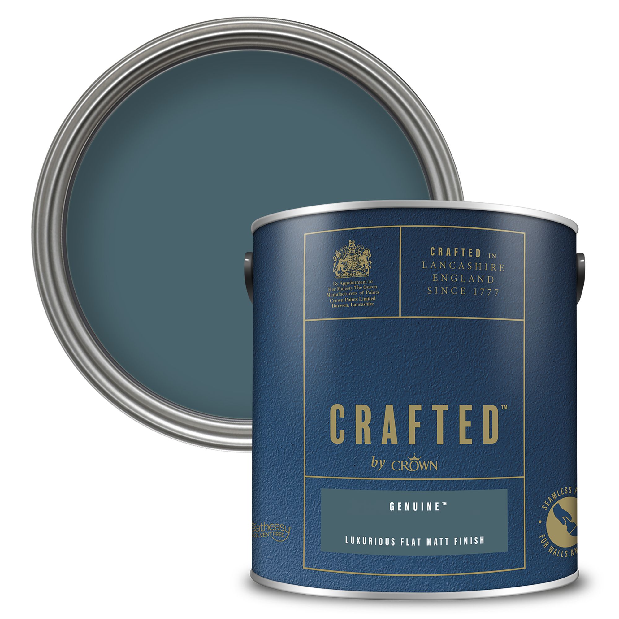 Crown Crafted Genuine Flat matt Multi-surface Emulsion paint, 2.5L