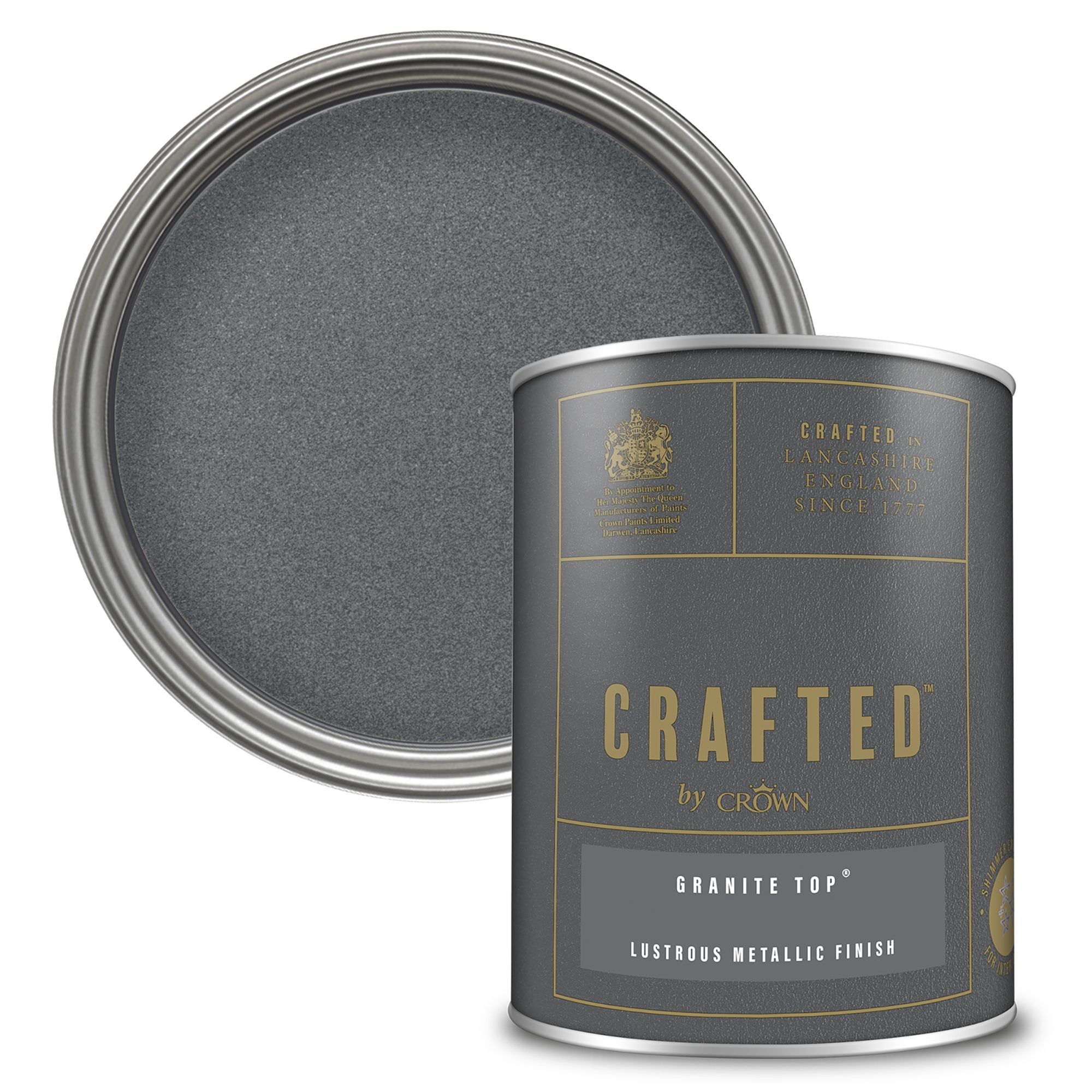 Crown Crafted Granite Top Metallic effect Multi-surface Emulsion paint, 1.25L
