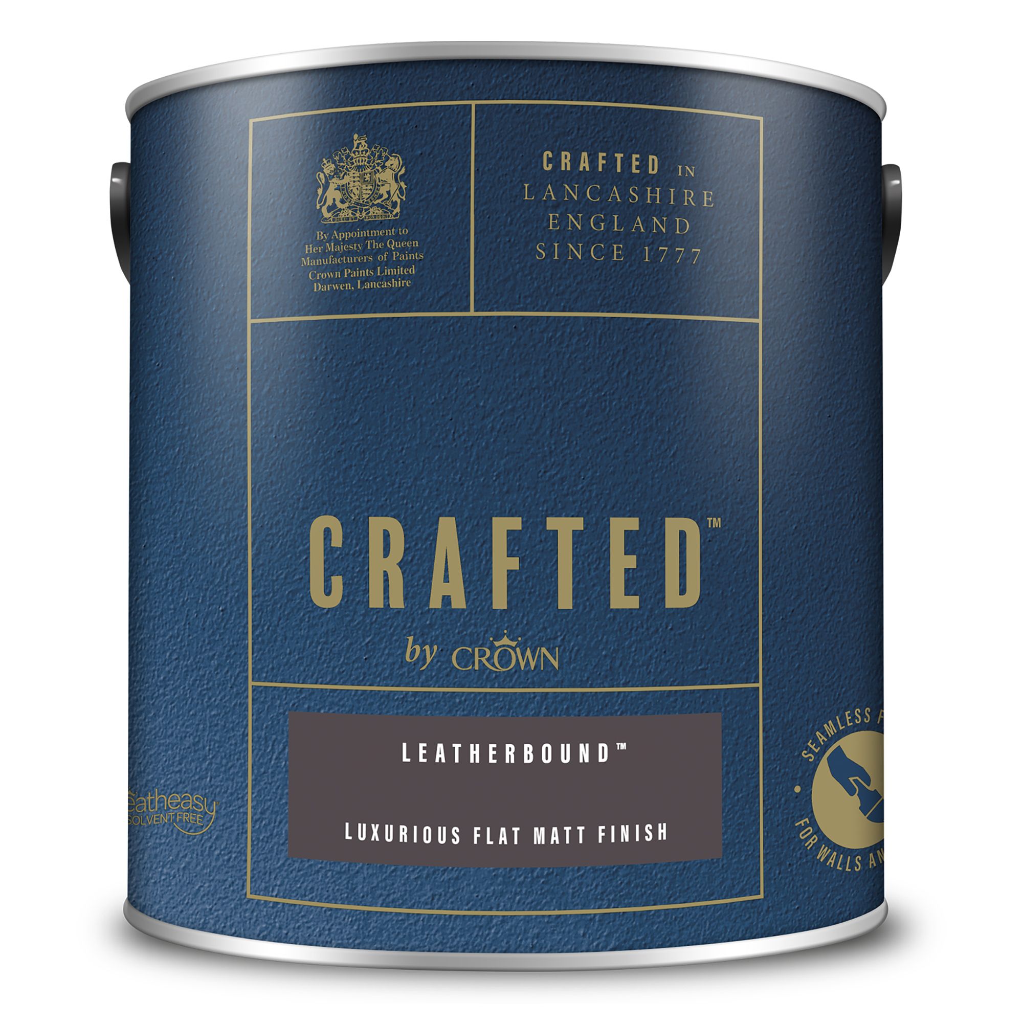 Crown Crafted Leatherbound Flat matt Multi-surface Emulsion paint, 2.5L