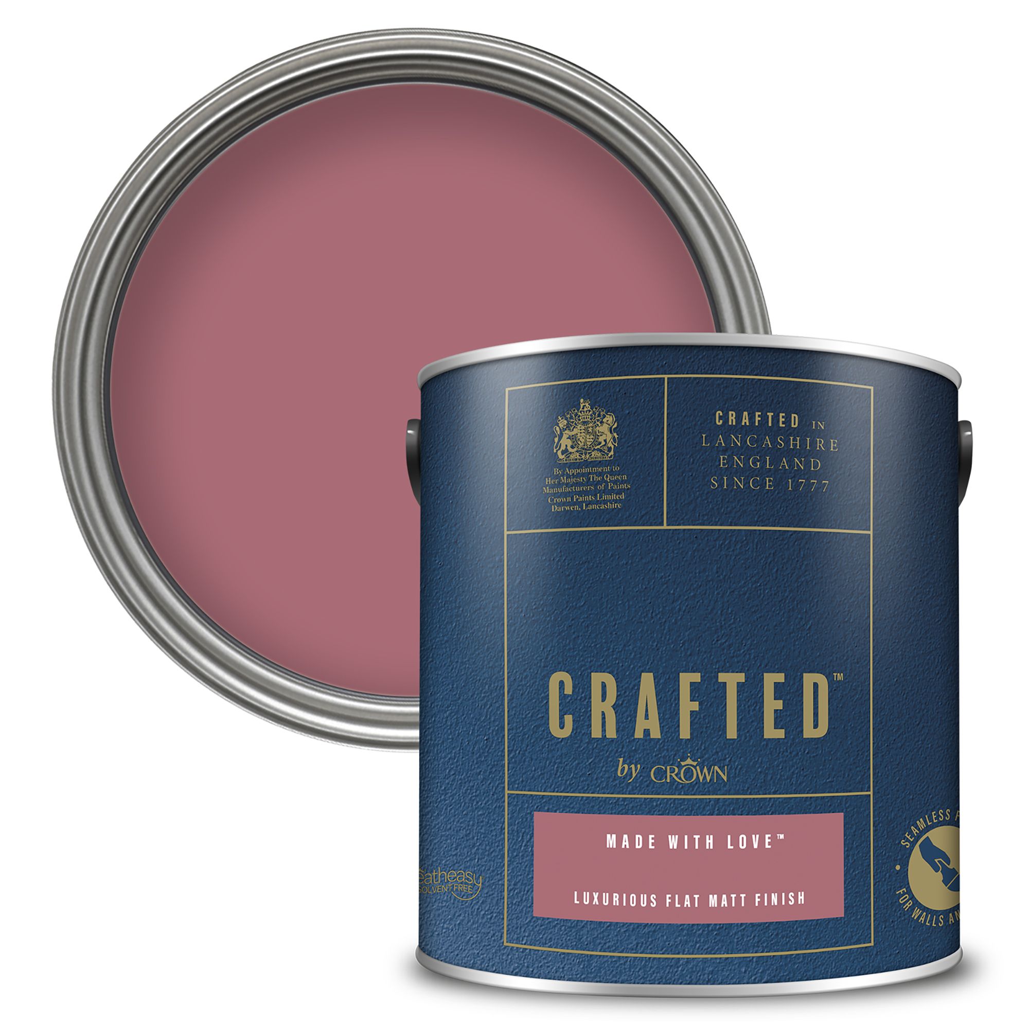 Crown Crafted Made With Love Flat matt Multi-surface Emulsion paint, 2.5L