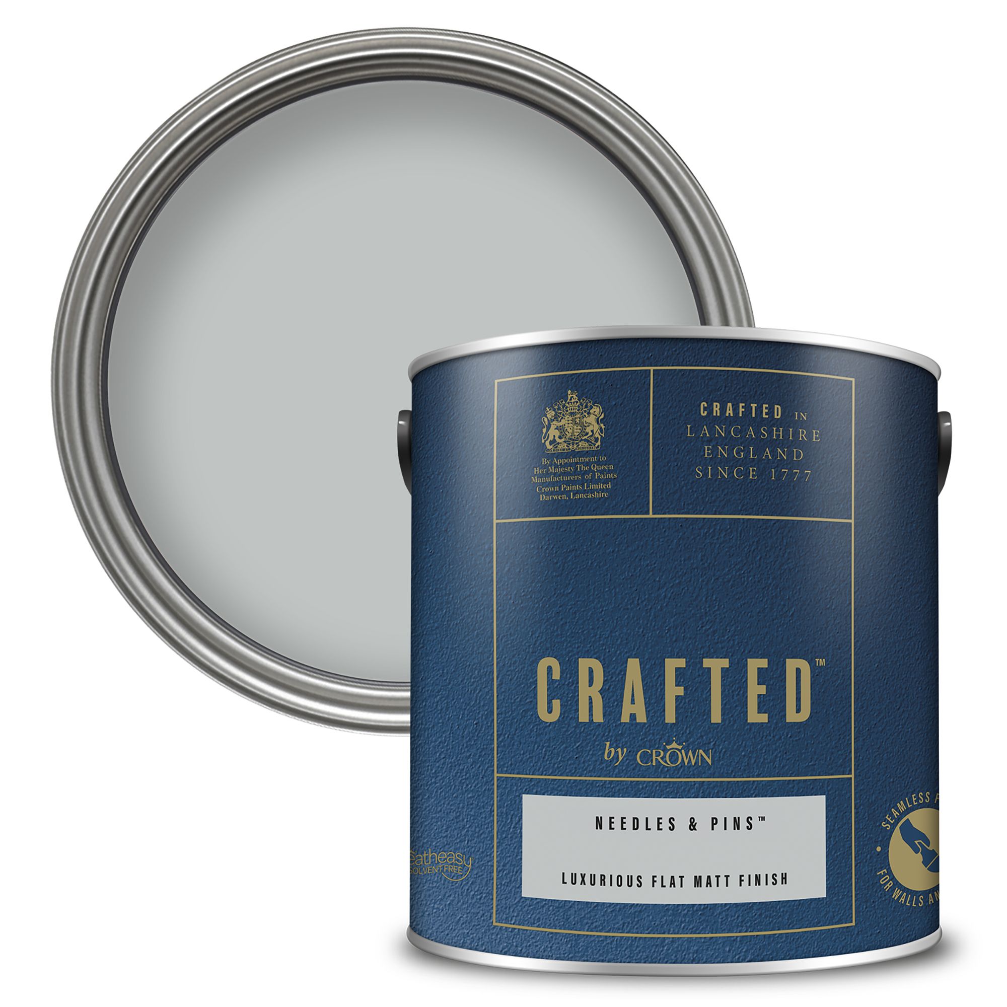 Crown Crafted Needles & Pins Flat matt Multi-surface Emulsion paint, 2.5L