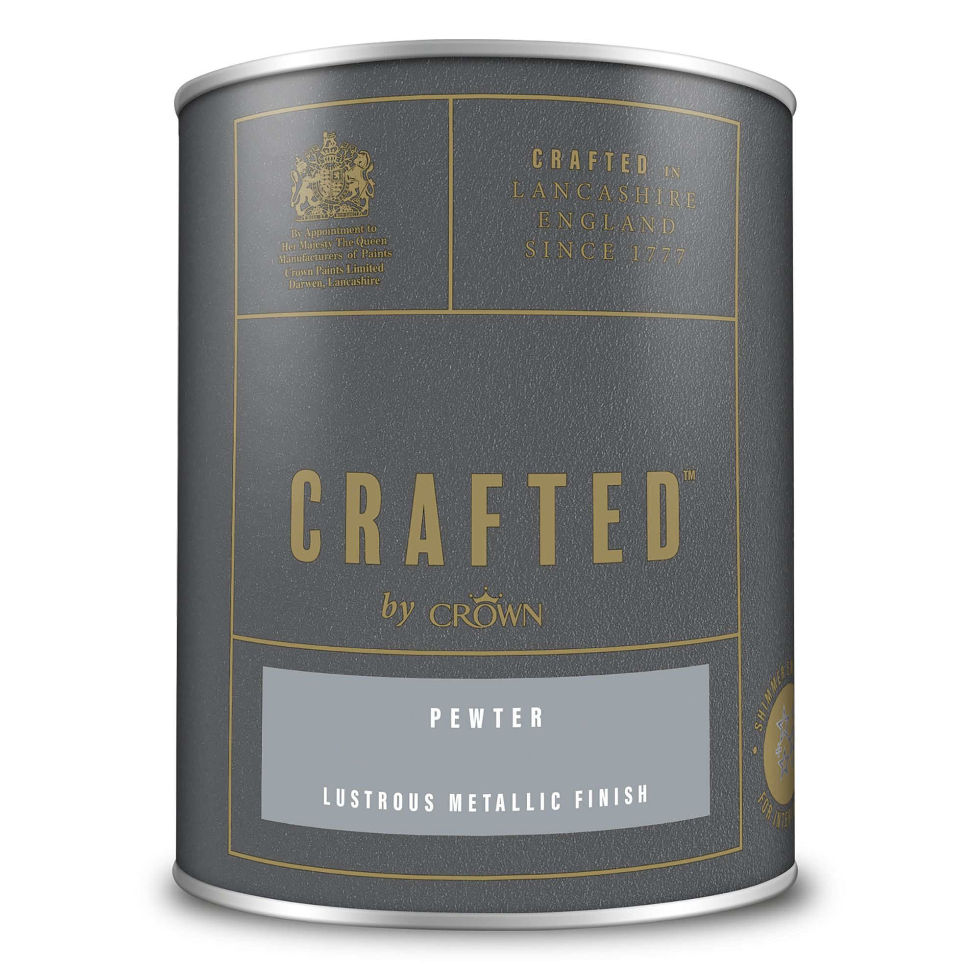 Crown Crafted Pewter Metallic effect Emulsion paint, 1.25L