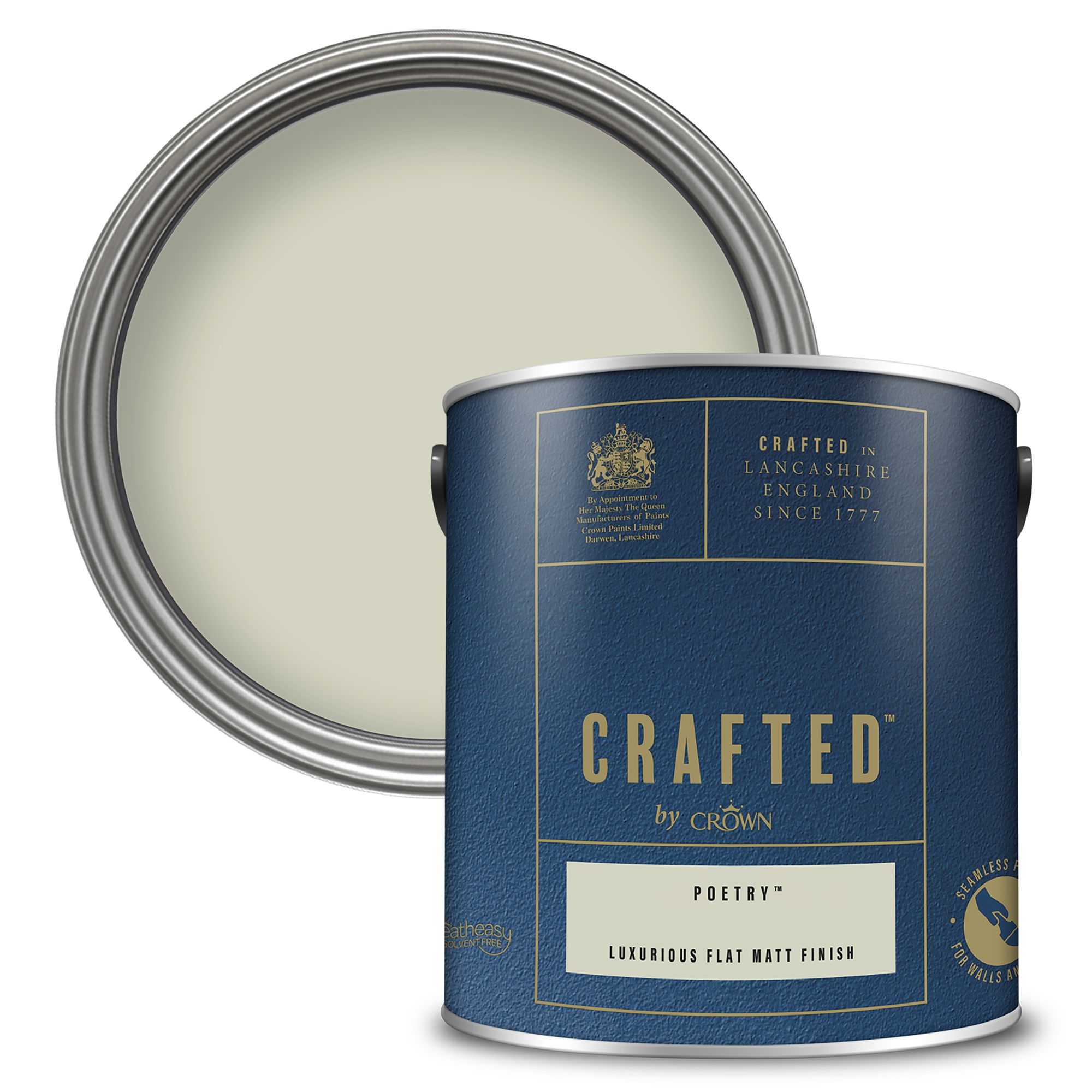 Crown Crafted Poetry Flat matt Multi-surface Emulsion paint, 2.5L