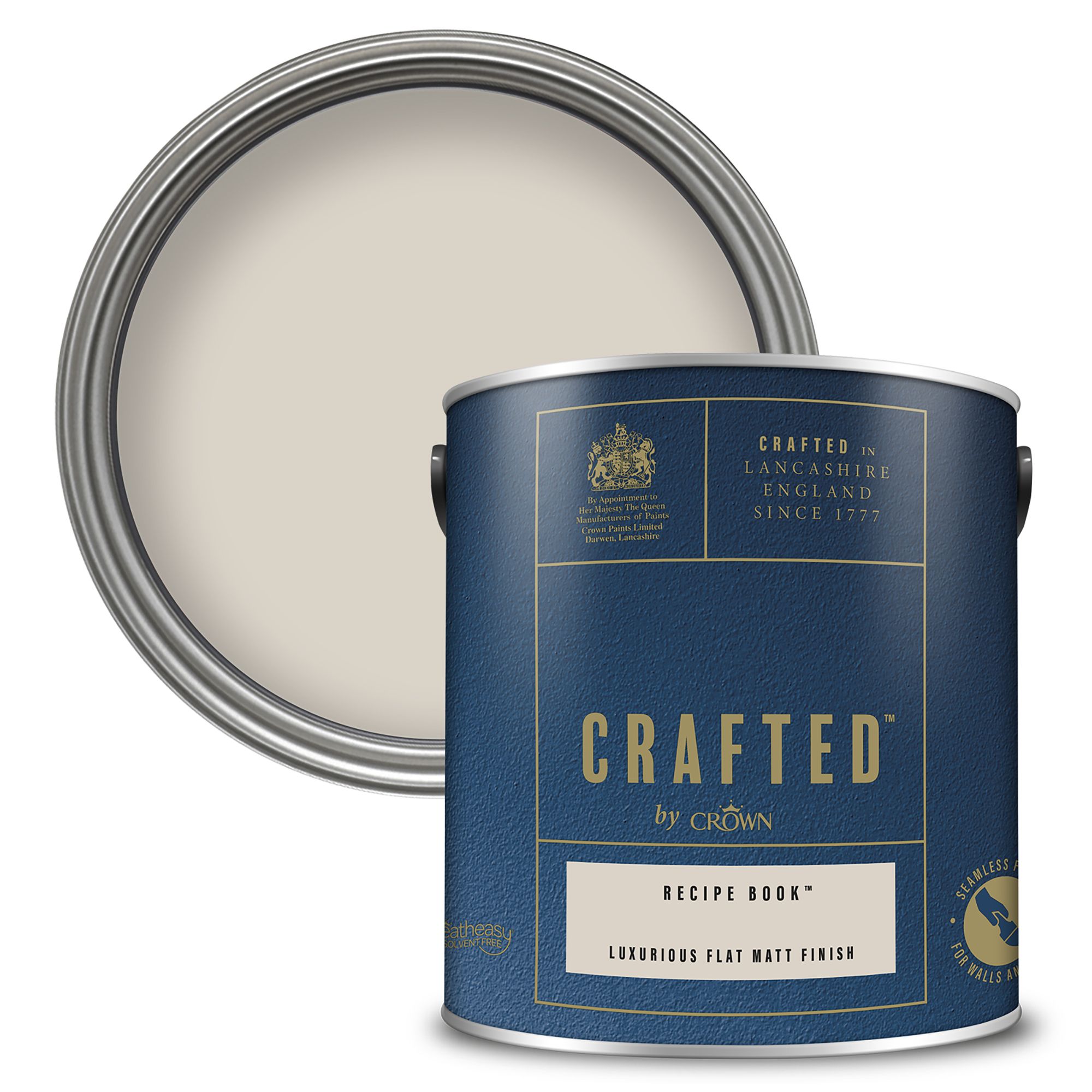 Crown Crafted Recipe Book Flat matt Multi-surface Emulsion paint, 2.5L