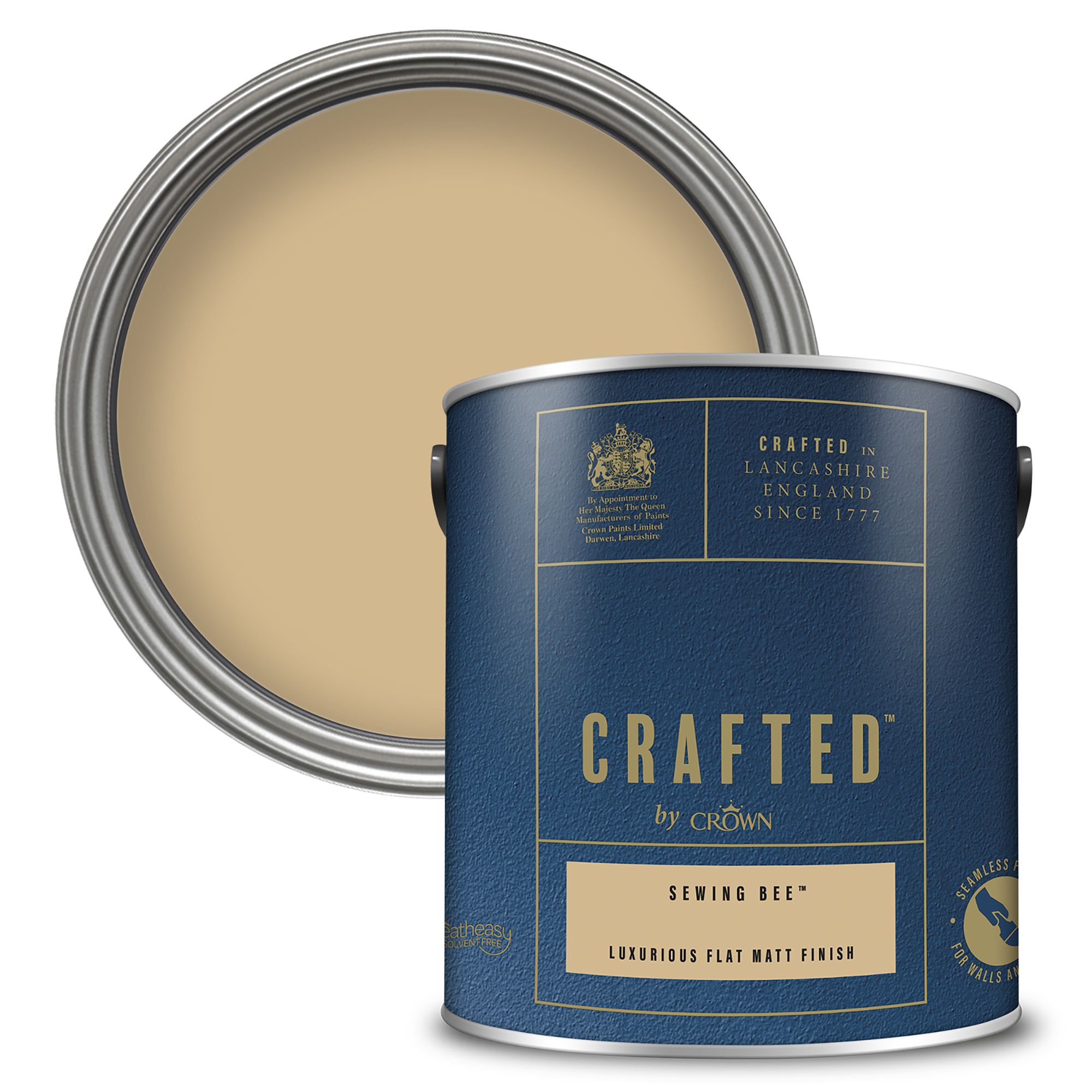 Crown Crafted Sewing Bee Flat matt Multi-surface Emulsion paint, 2.5L