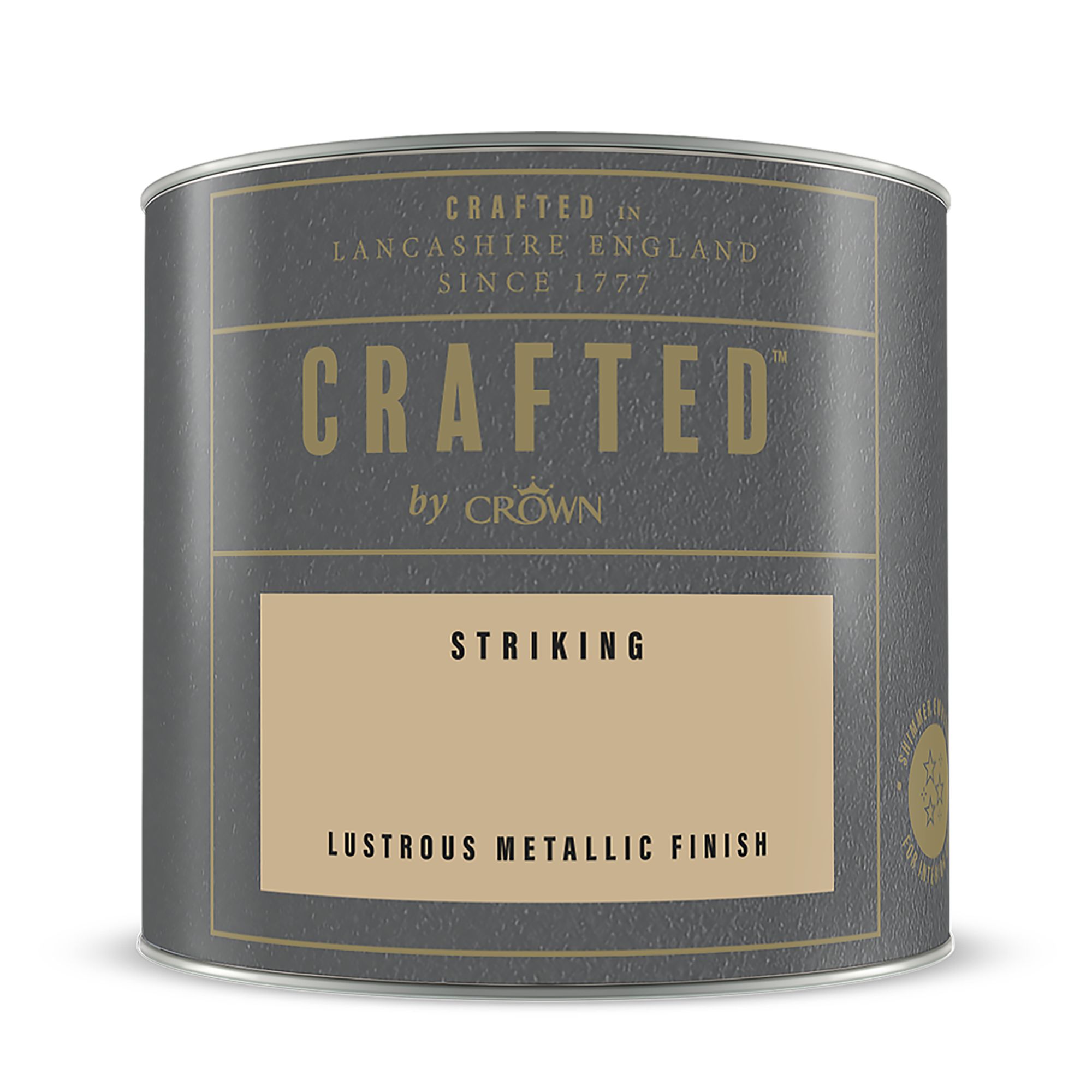 Crown Crafted Striking Metallic effect Multi-surface Emulsion paint, 125ml Tester pot