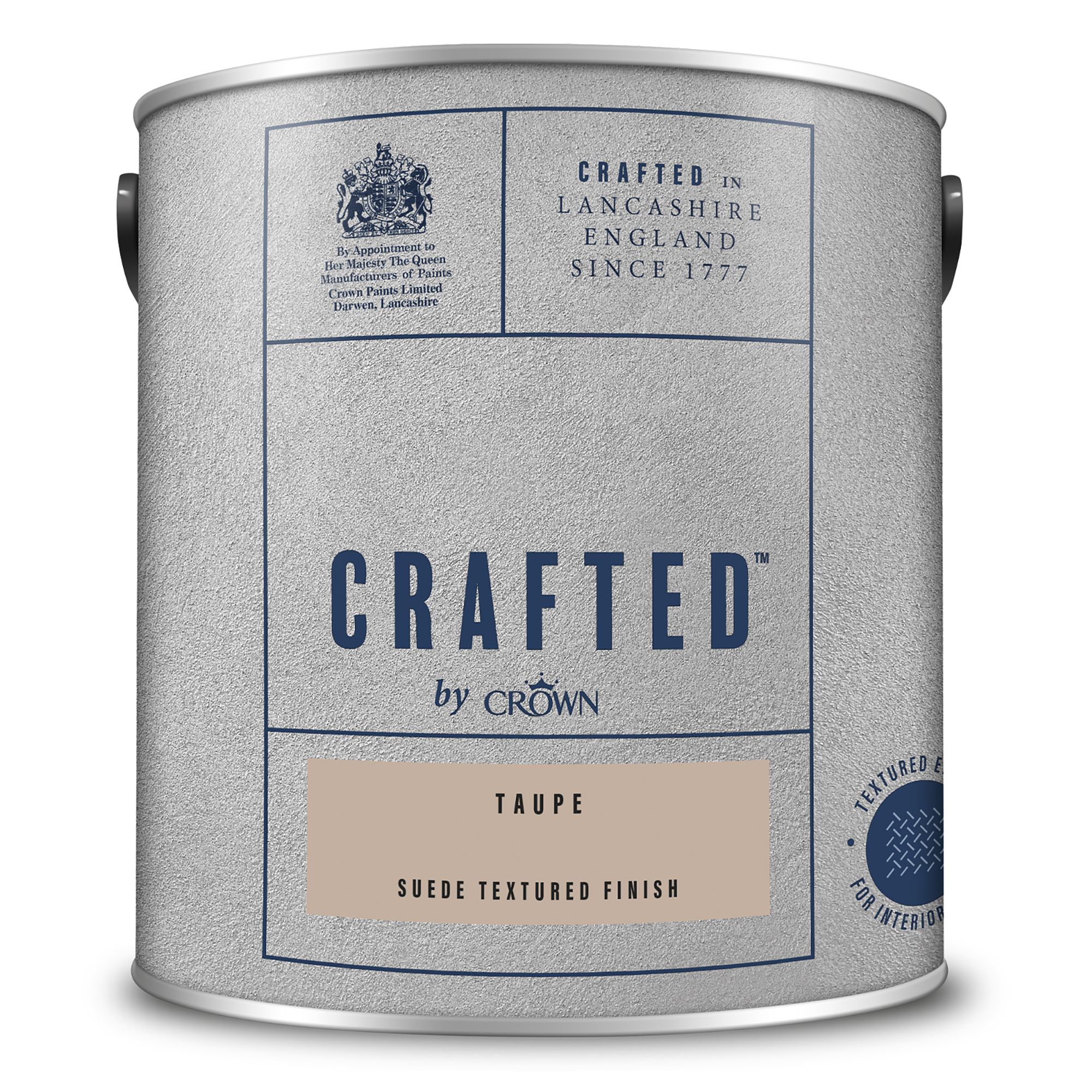 Crown Crafted Taupe Matt Suede effect Wall Emulsion paint, 2.5L