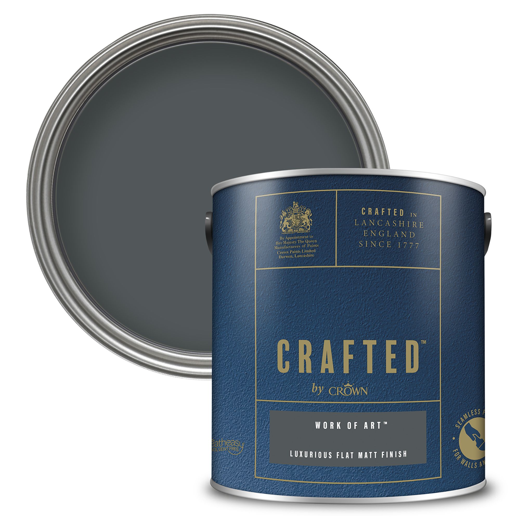 Crown Crafted Work Of Art Flat matt Multi-surface Emulsion paint, 2.5L