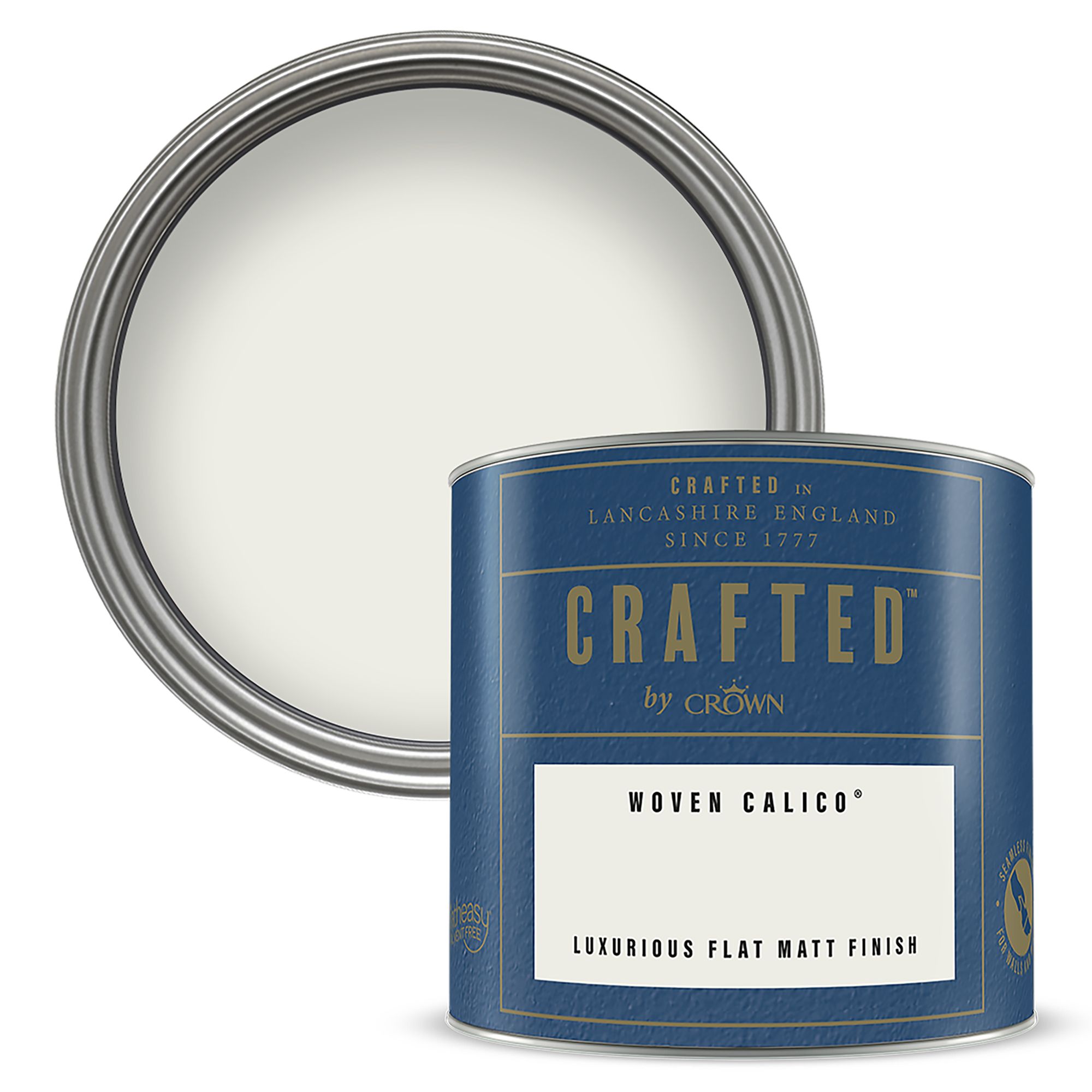 Crown Crafted Woven Calico Flat matt Multi-surface Emulsion paint, 125ml Tester pot