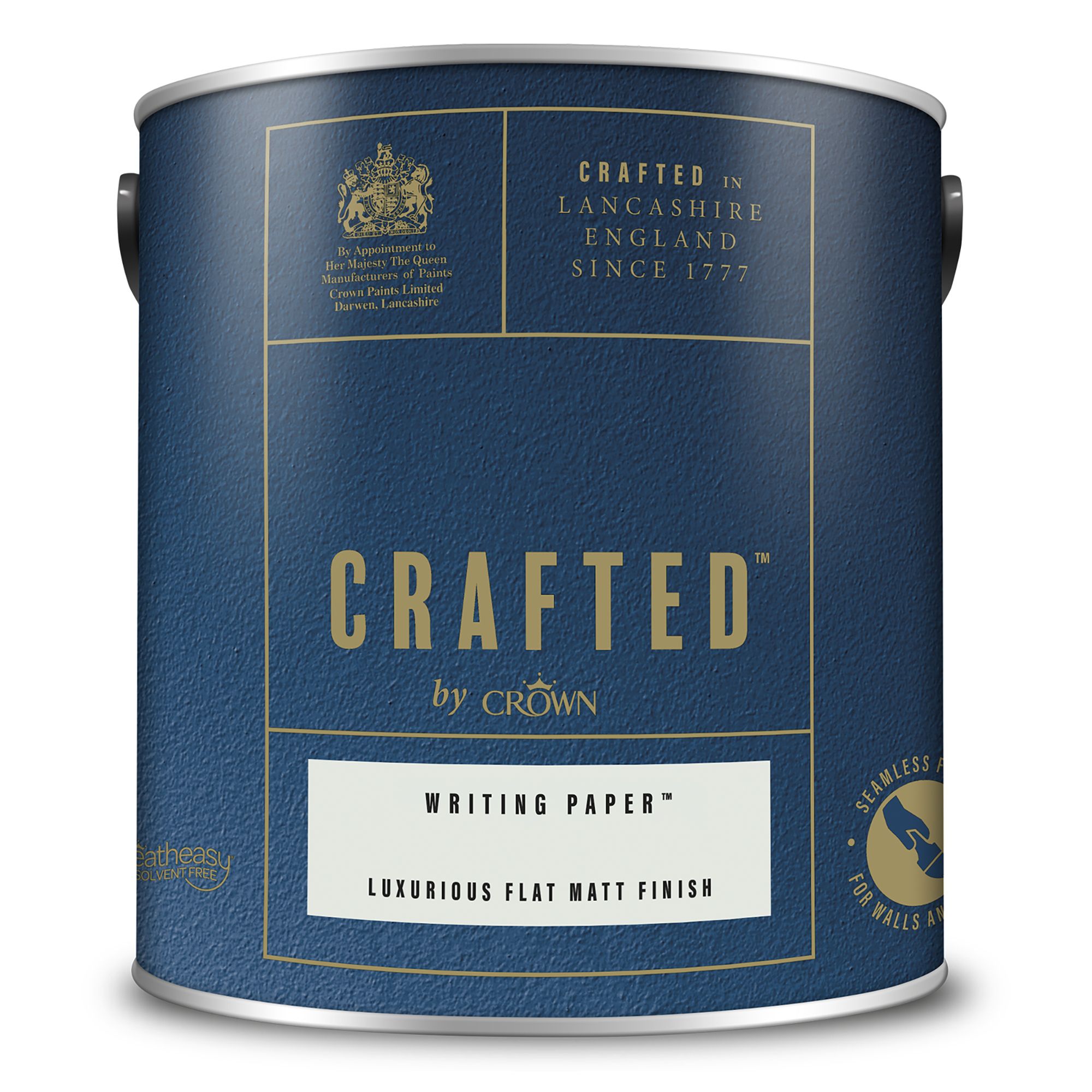 Crown Crafted Writing Paper Flat matt Multi-surface Emulsion paint, 2.5L