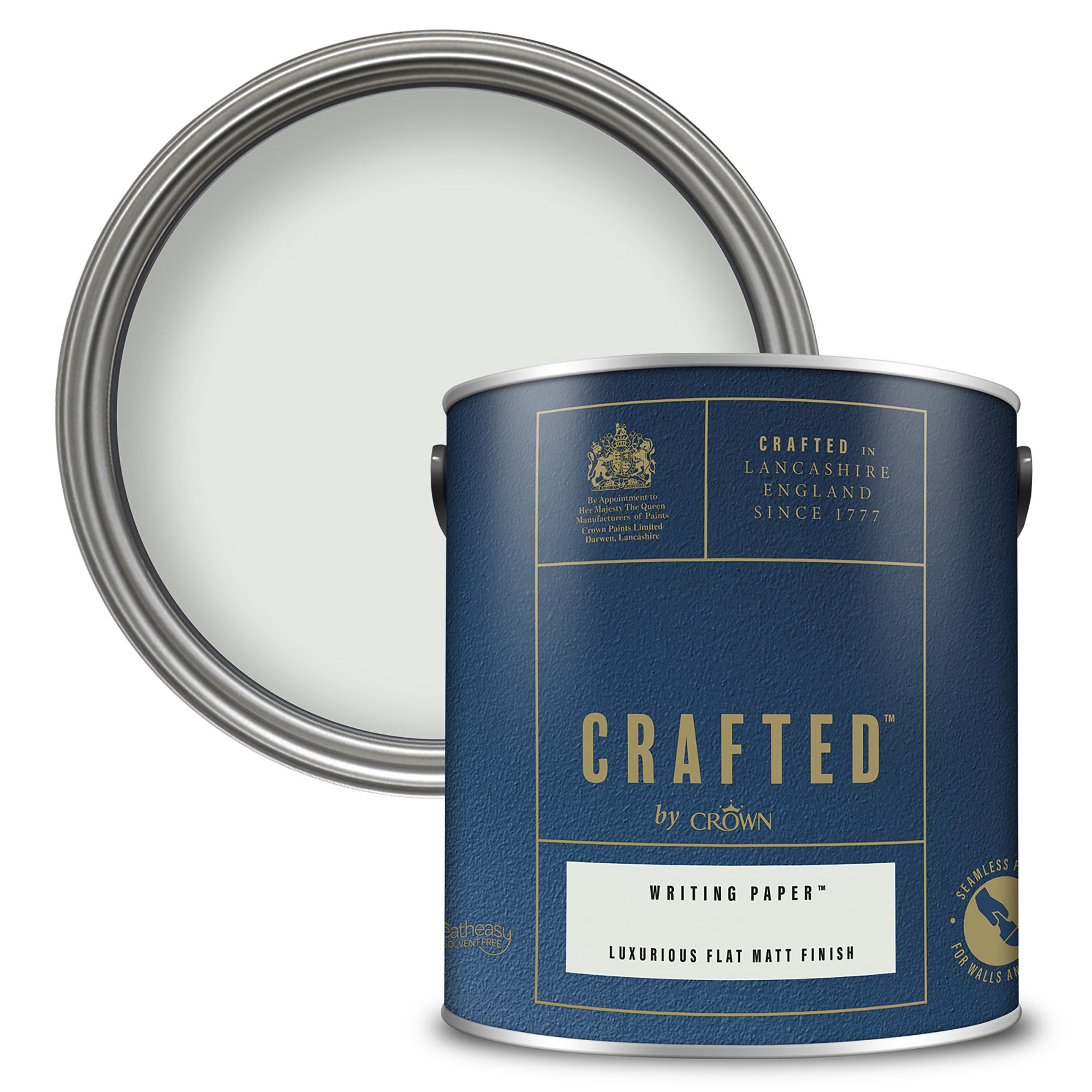 Crown Crafted Writing Paper Flat matt Multi-surface Emulsion paint, 2.5L