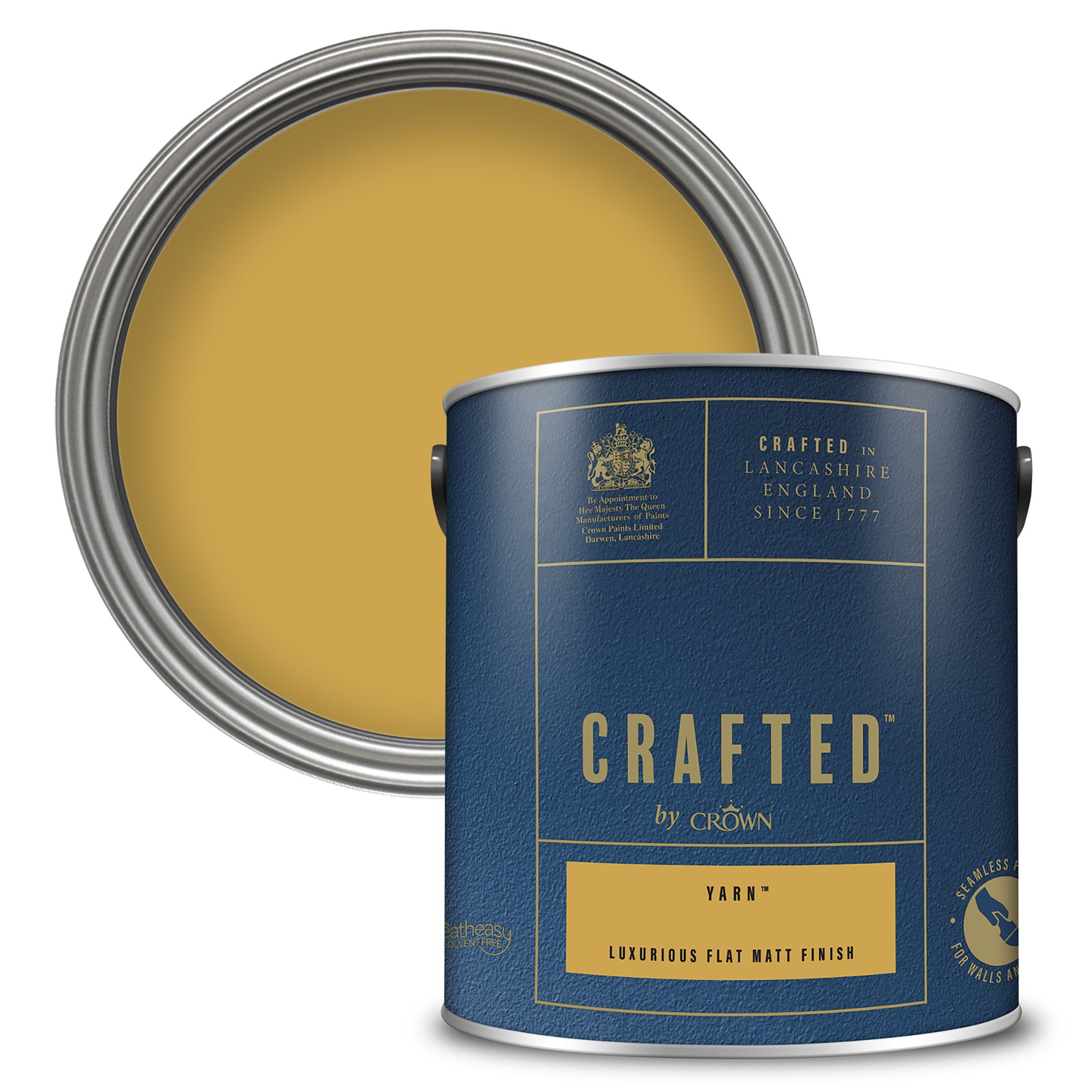 Crown Crafted Yarn Flat matt Multi-surface Emulsion paint, 2.5L