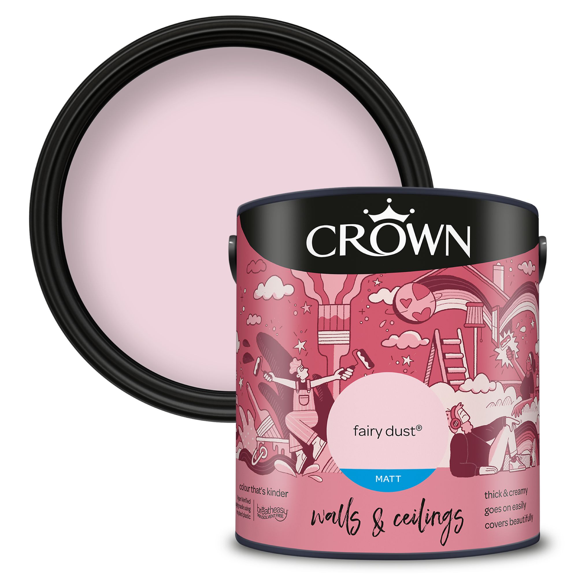 Crown Fairy Dust Matt Wall & ceiling Emulsion paint, 2.5L