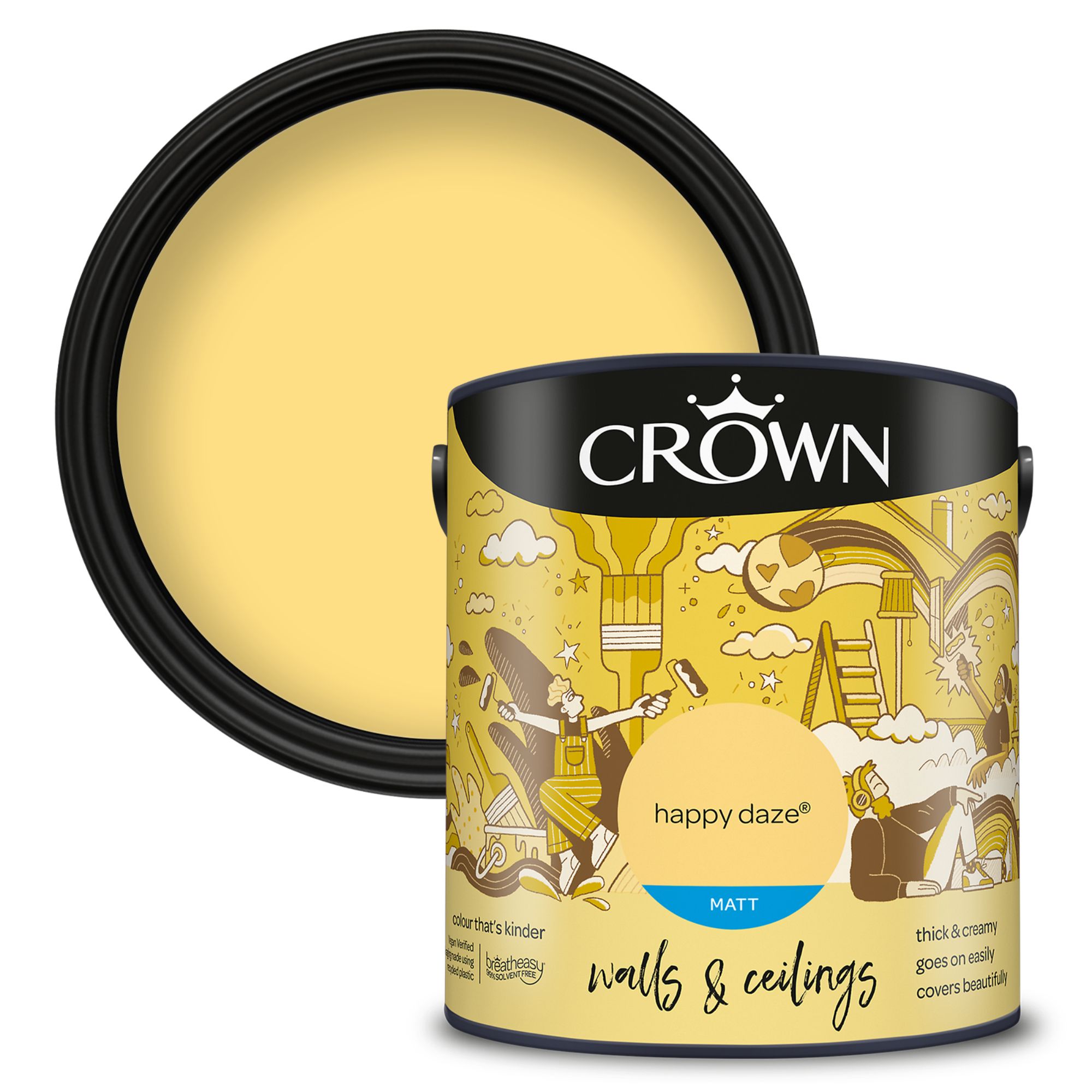 Crown Happy Daze Matt Wall & ceiling Emulsion paint, 2.5L