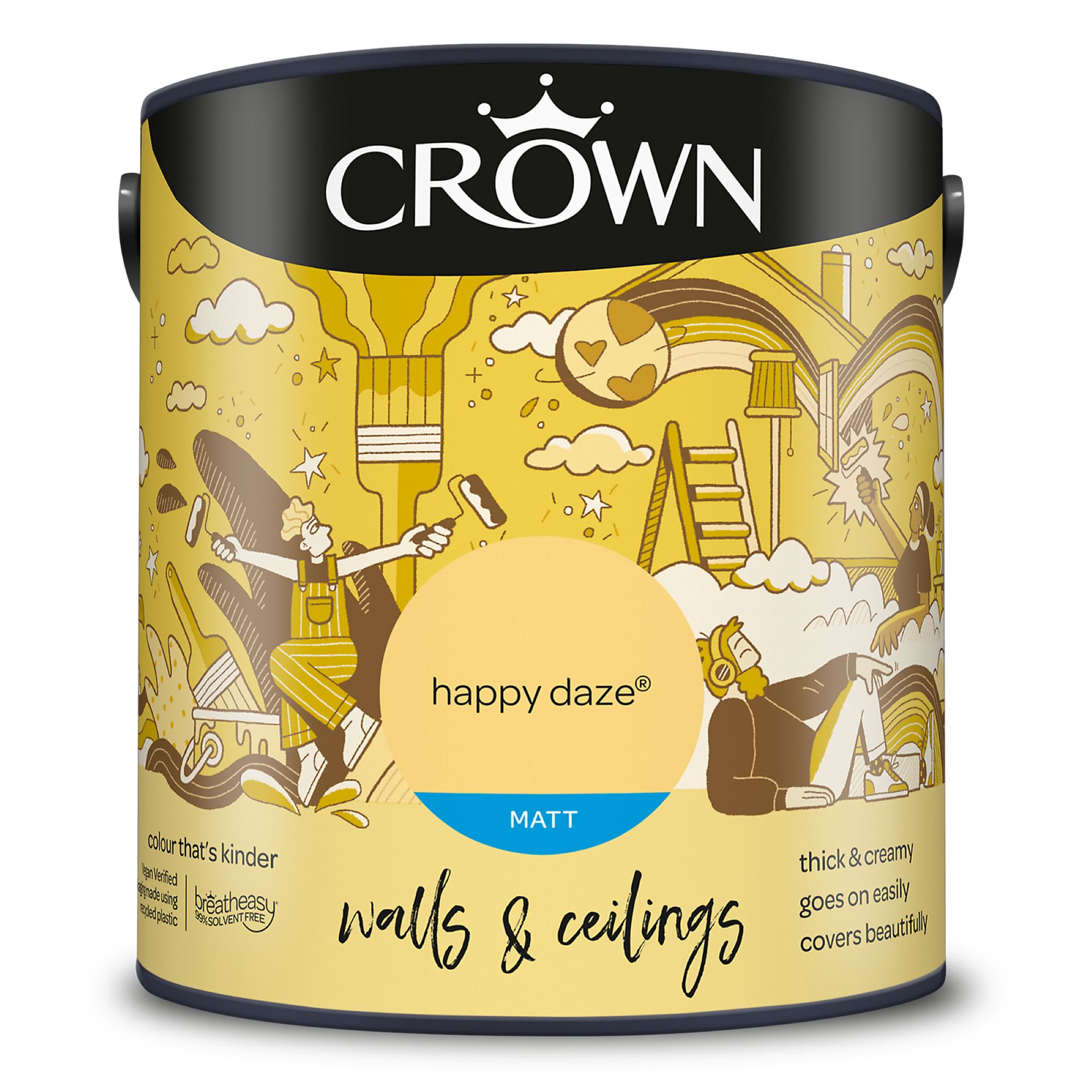 Crown Happy Daze Matt Wall & ceiling Emulsion paint, 2.5L