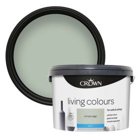 Crown Living Colours Green Matt Emulsion paint, 10L