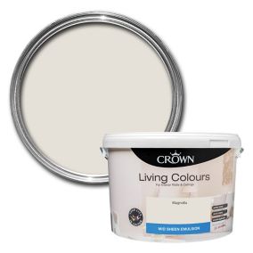 Crown Living Colours Magnolia Mid sheen Emulsion paint, 10L