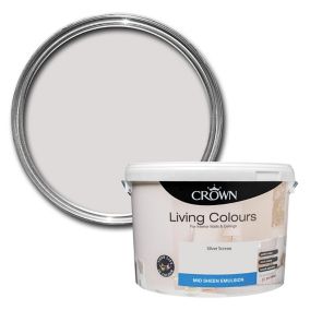 Crown Living Colours Silver screen Mid sheen Emulsion paint, 10L