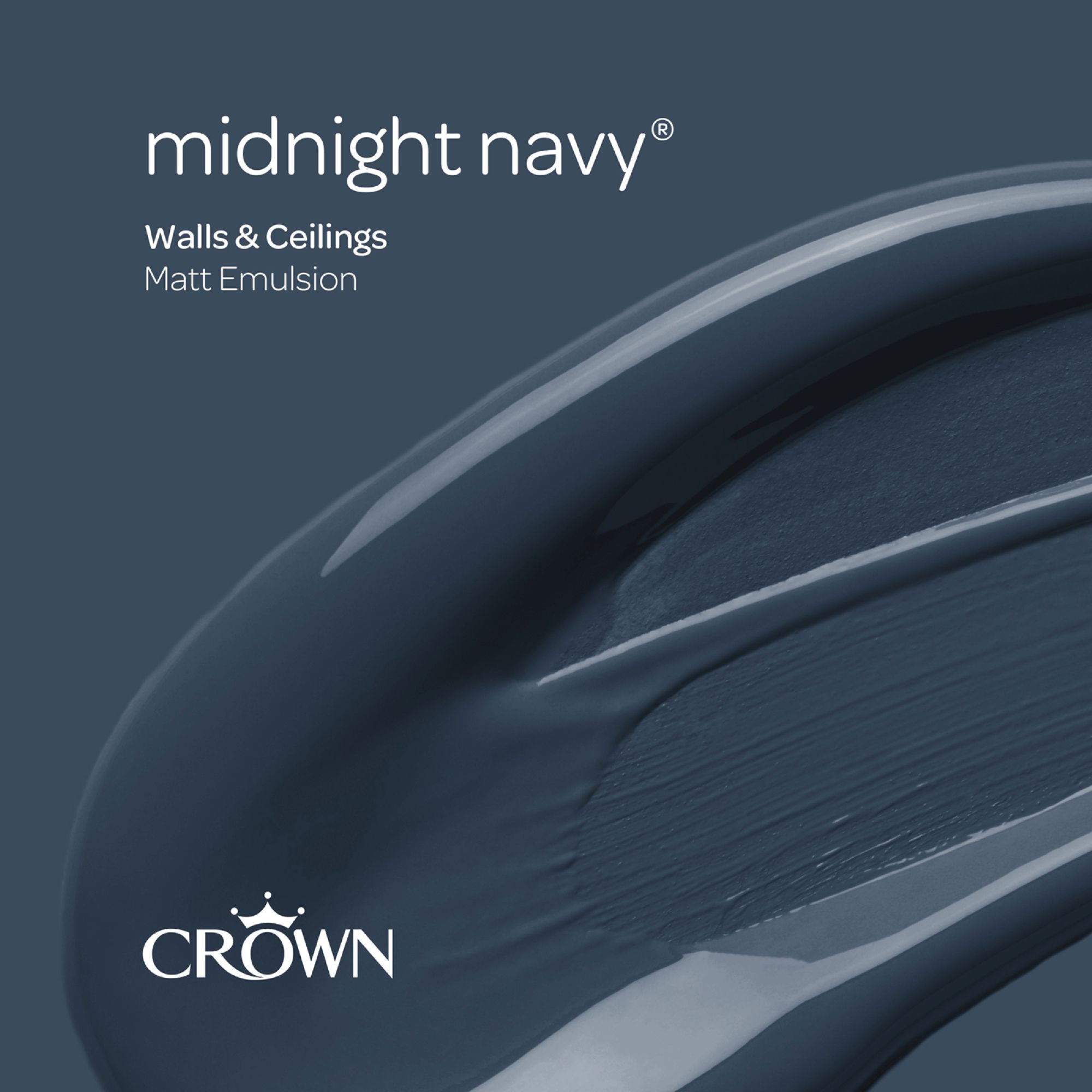 Crown Midnight Navy Matt Wall & ceiling Emulsion paint, 2.5L
