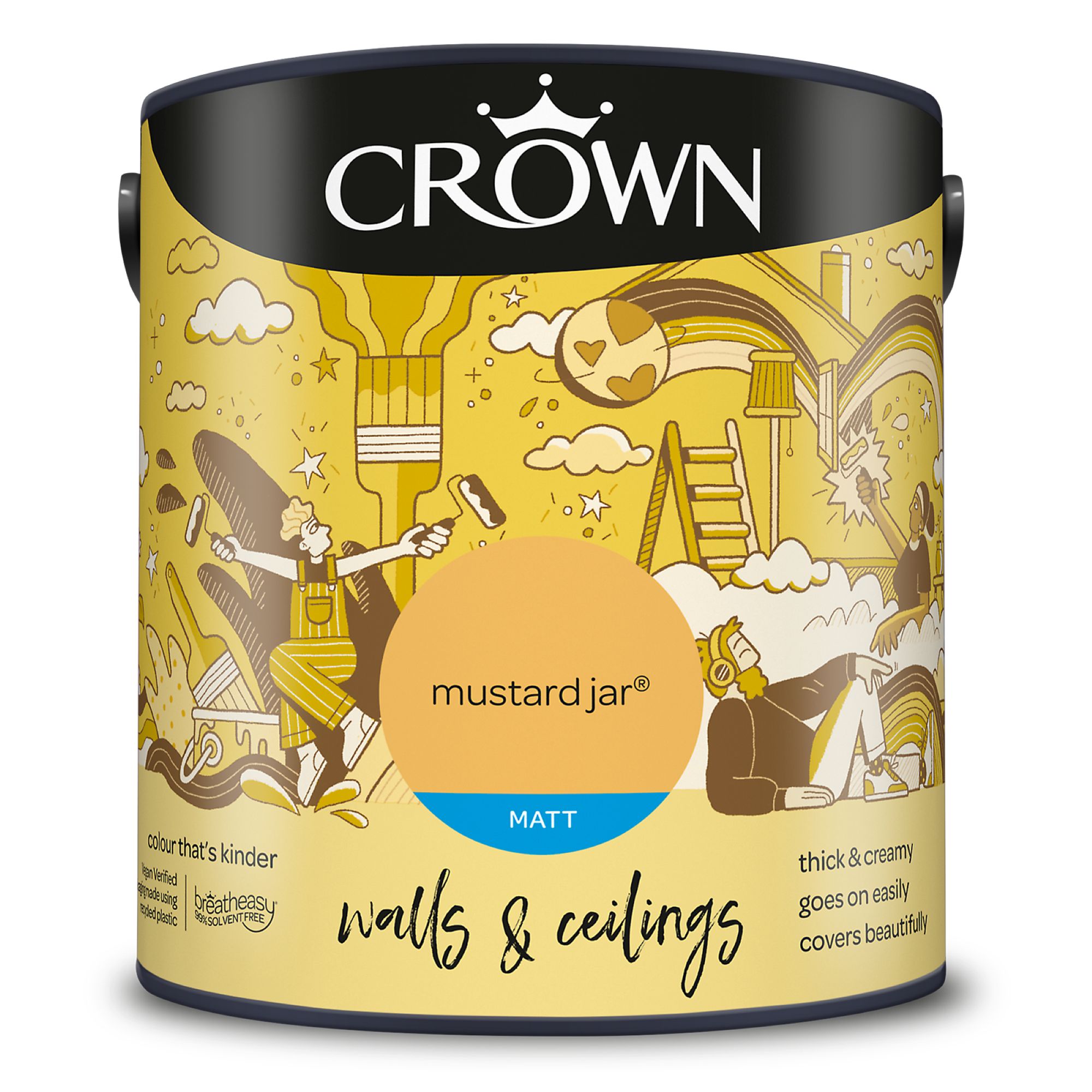 Crown Mustard Jar Matt Wall & ceiling Emulsion paint, 2.5L