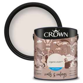 Crown Organic Cloth Mid sheen Emulsion paint, 2.5L