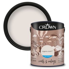 Crown Organic Cloth Mid sheen Emulsion paint, 5L