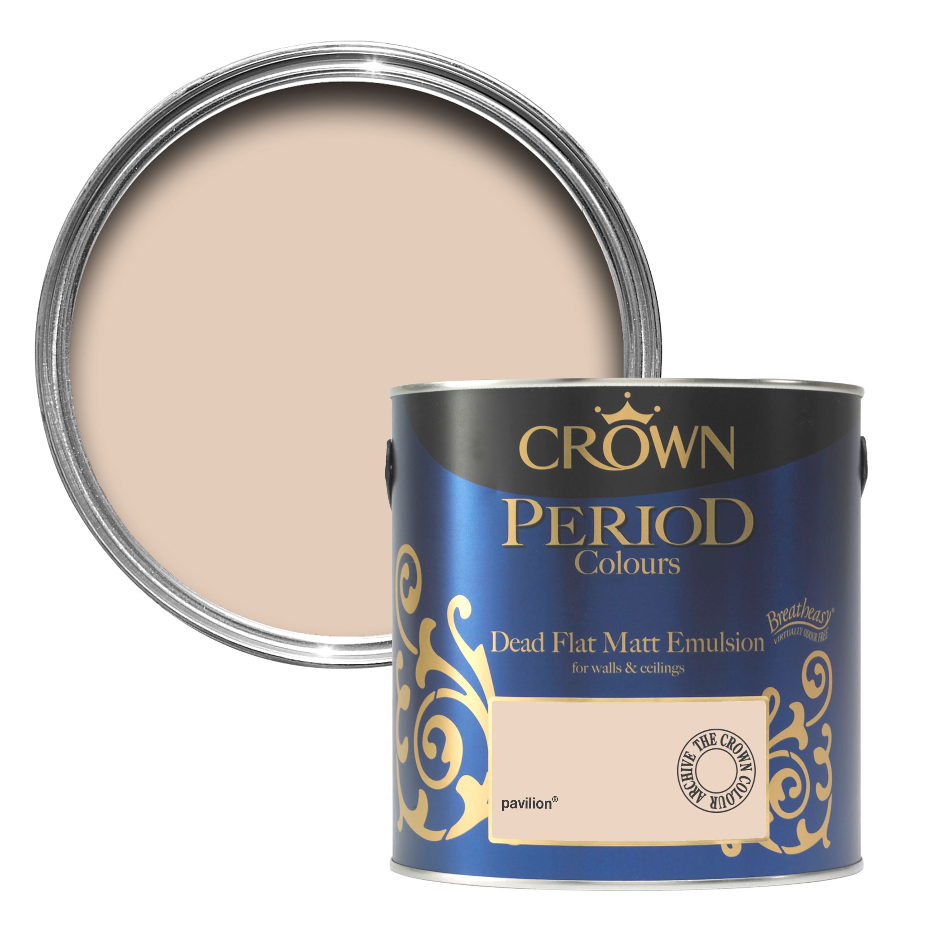 Crown Period colours Gentle yellow Matt Emulsion paint 2.5L DIY at B&Q