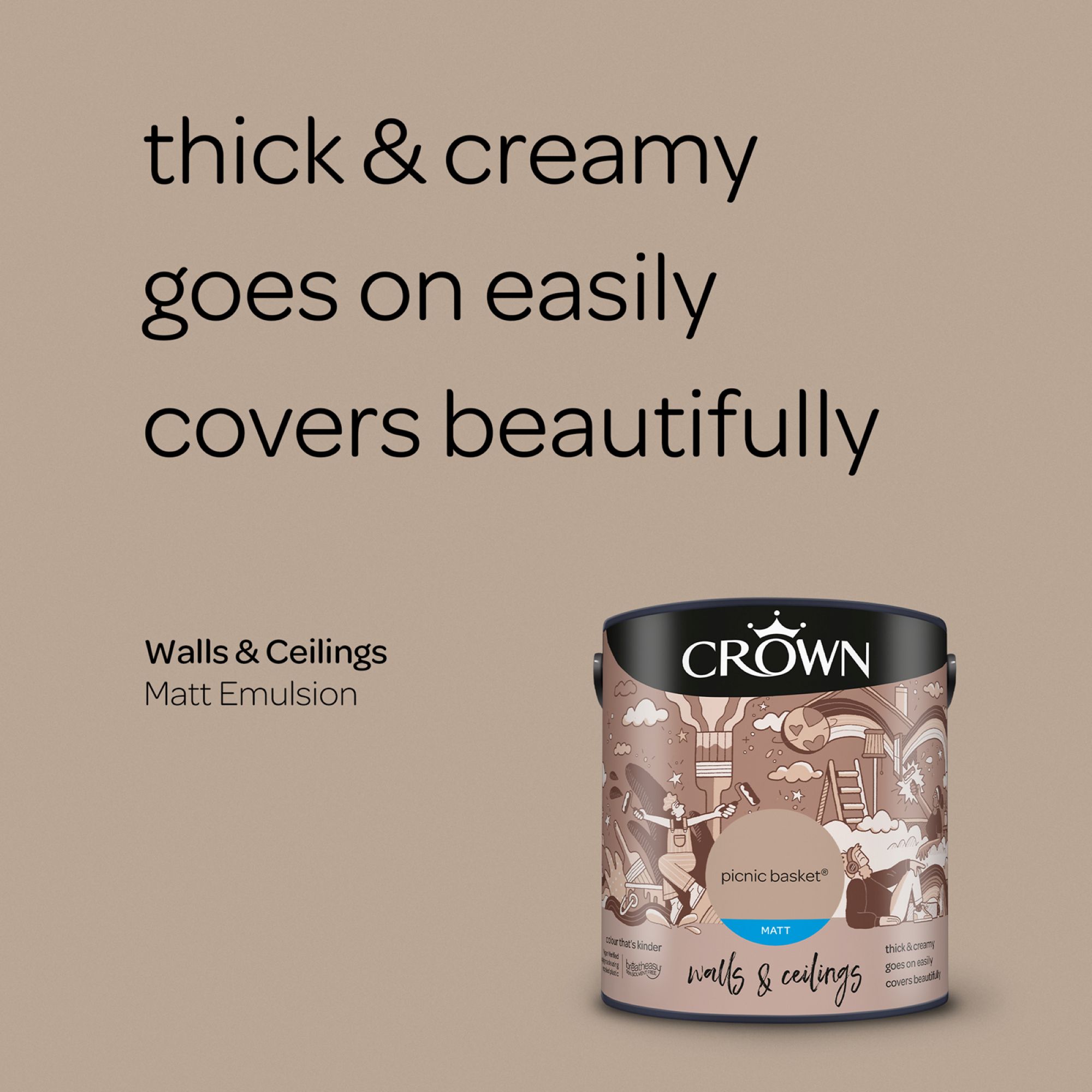 Crown Picnic Basket Matt Wall & ceiling Emulsion paint, 2.5L