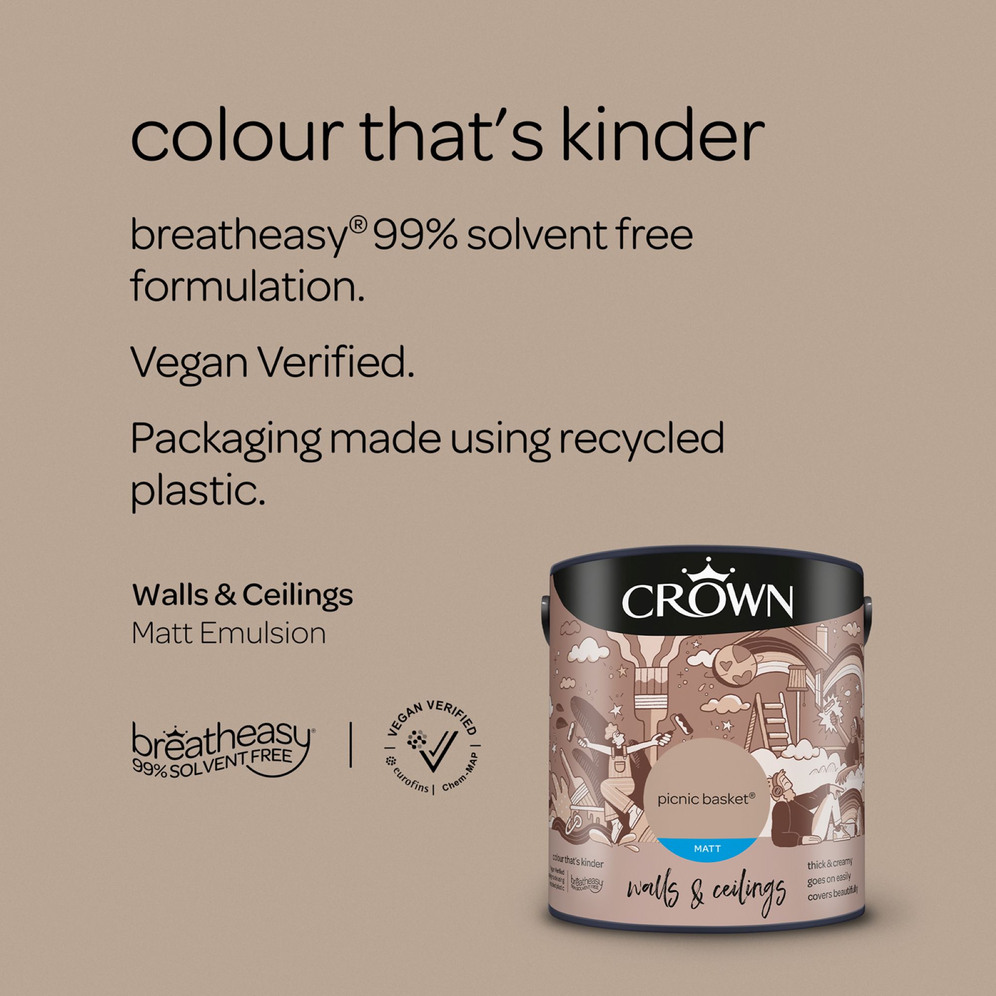 Crown Picnic Basket Matt Wall & ceiling Emulsion paint, 2.5L