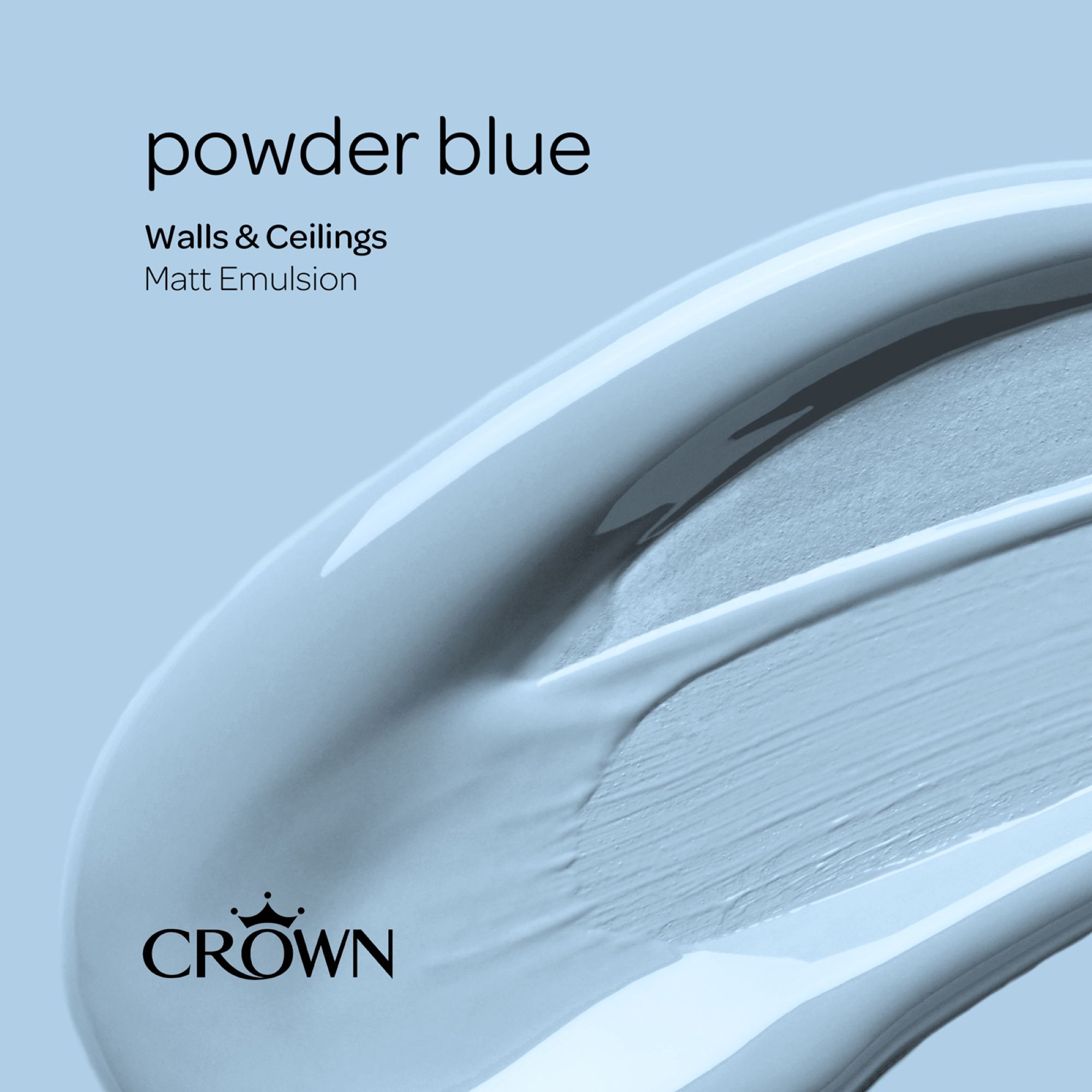 Crown Powder Blue Matt Wall & ceiling Emulsion paint, 2.5L