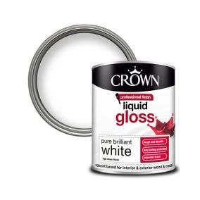 Crown Professional Finish White Gloss Paint, 1L