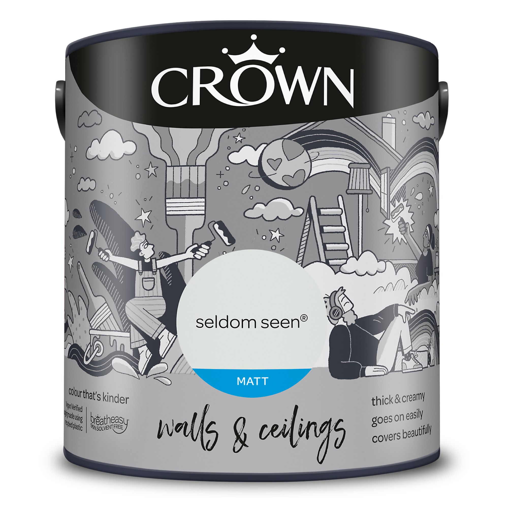 Crown Seldom Seen Matt Wall & ceiling Emulsion paint, 2.5L