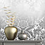 Crown Signature foil Damask Metallic effect Smooth Wallpaper
