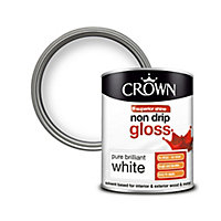 Crown Superior shine White Gloss Paint, 1L