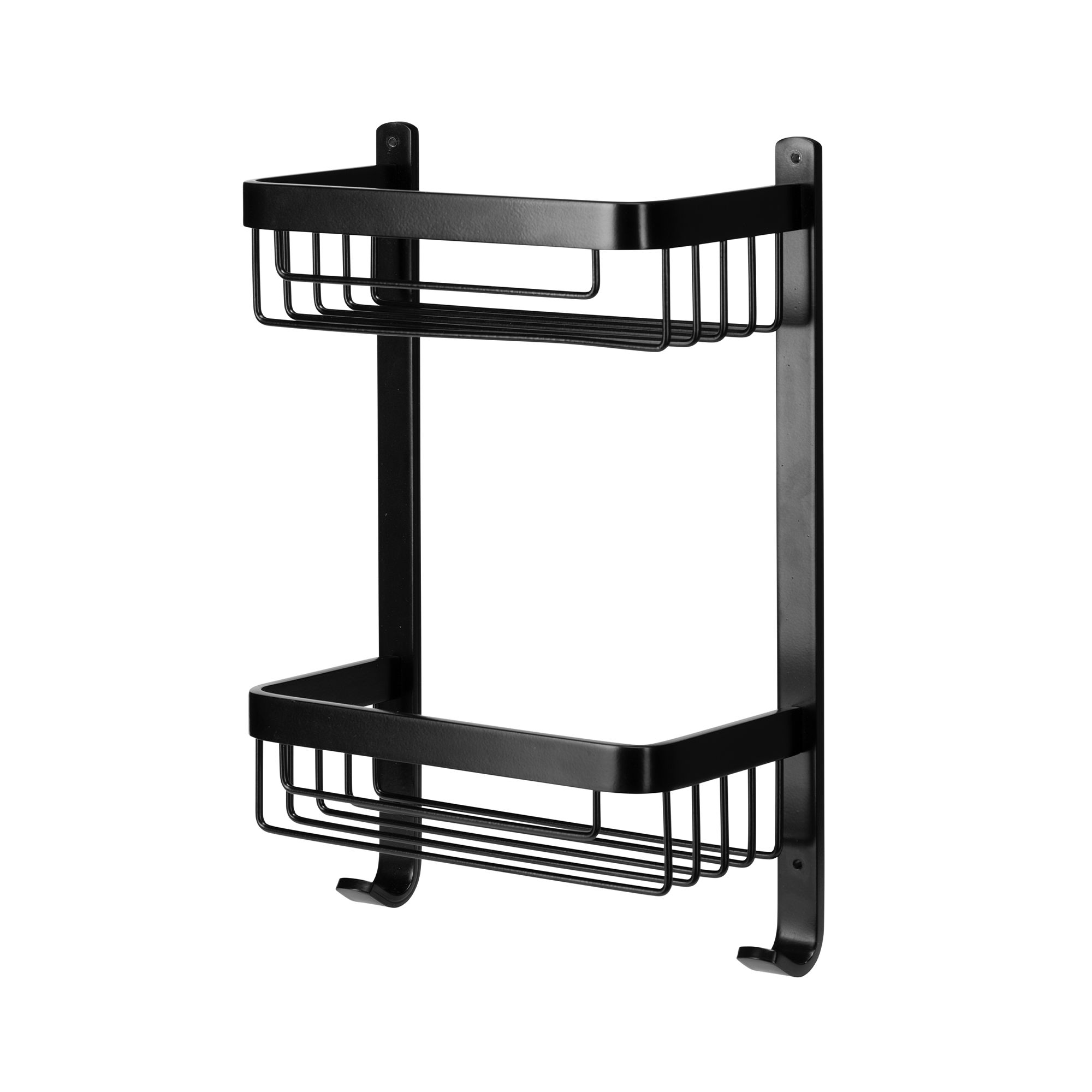 Croydex 2 tier Black Aluminium Small 2 compartments Shower basket (W)25.55cm